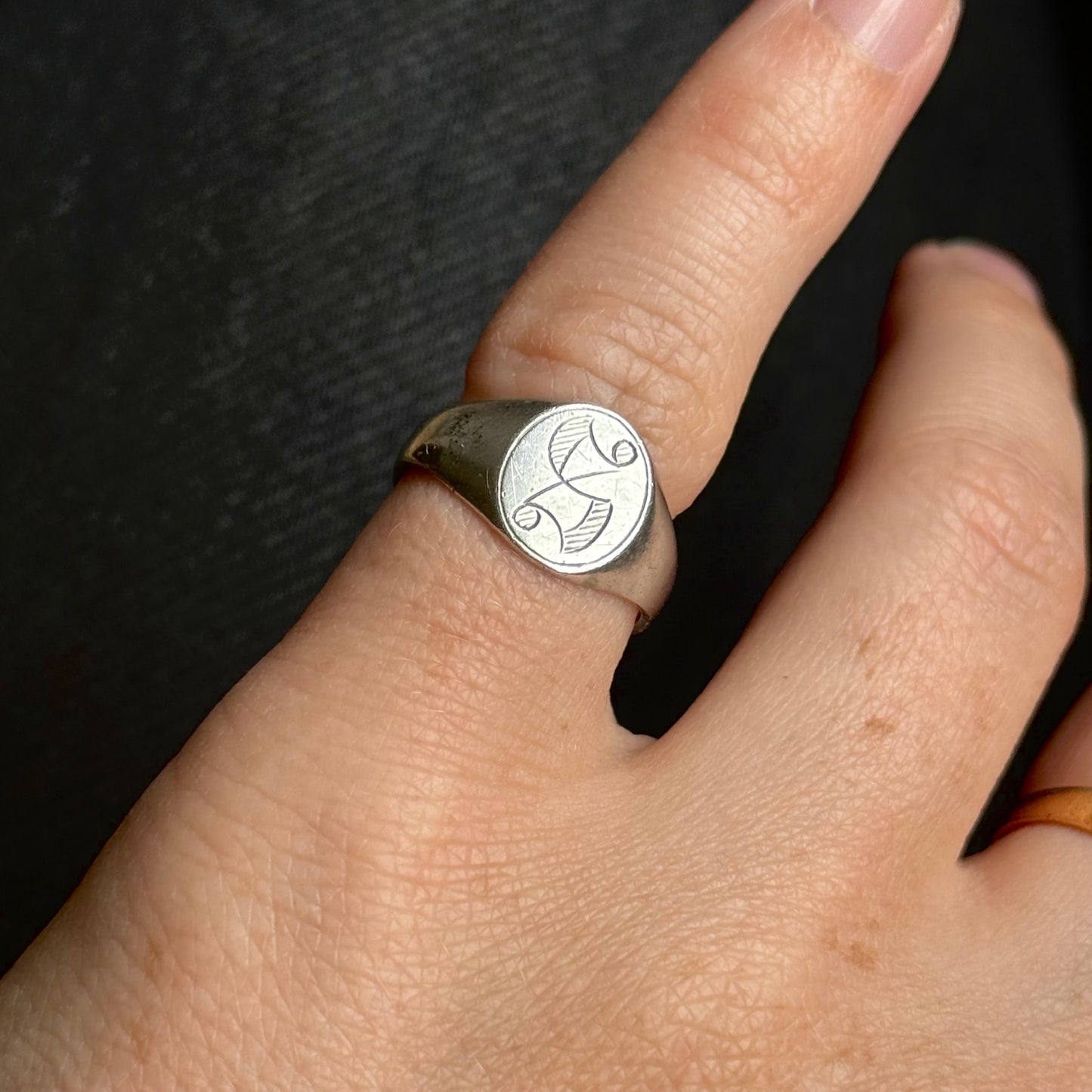 Vintage Initial 'S' Signet Ring in Silver