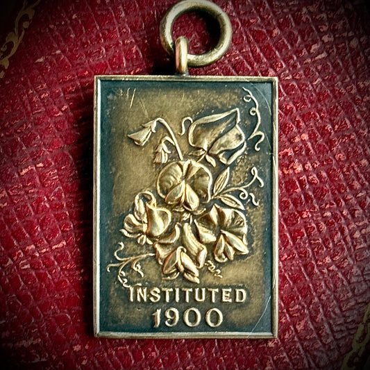 Boxed Vintage 'Sweet Pea Medal' in Silver; Circa 1931