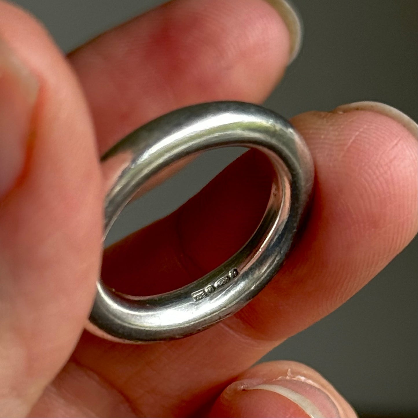Vintage Donut Heavy Sterling Silver Ring