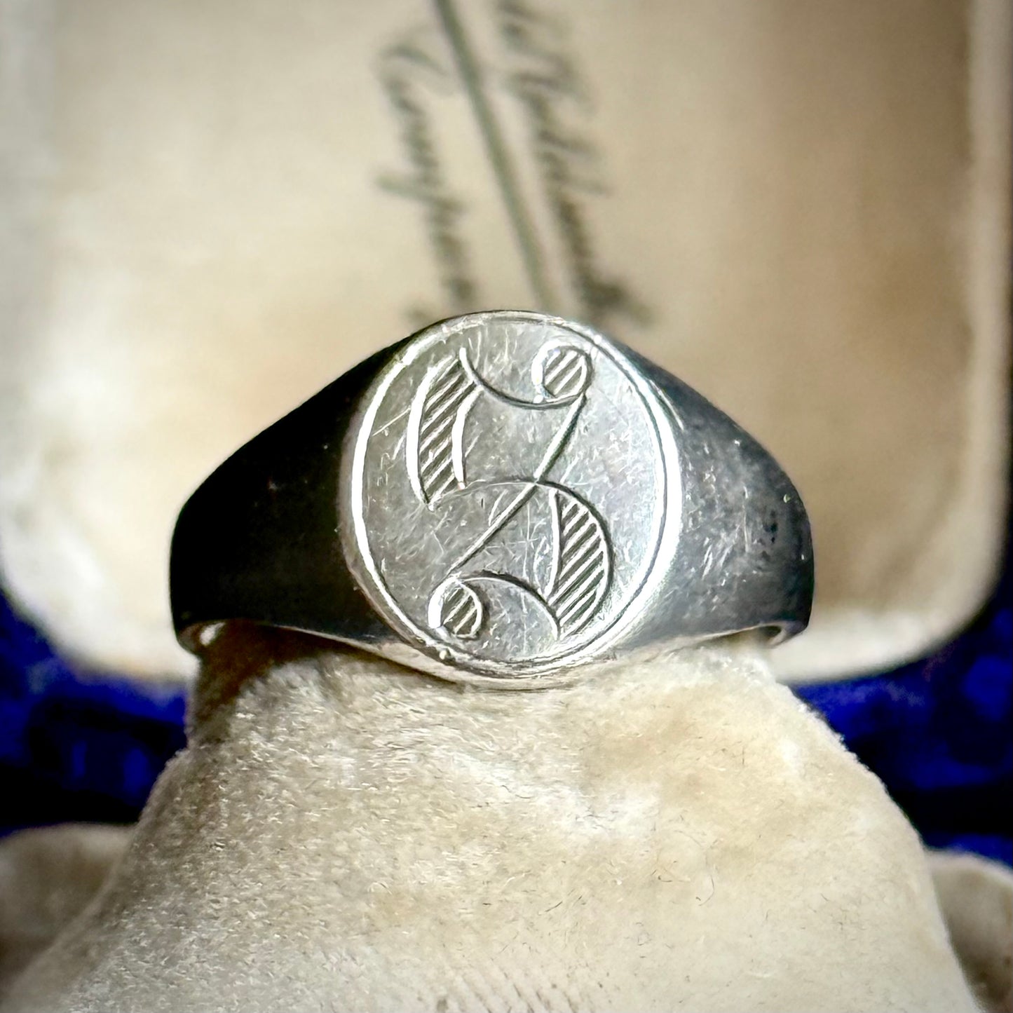 Vintage Initial 'S' Signet Ring in Silver