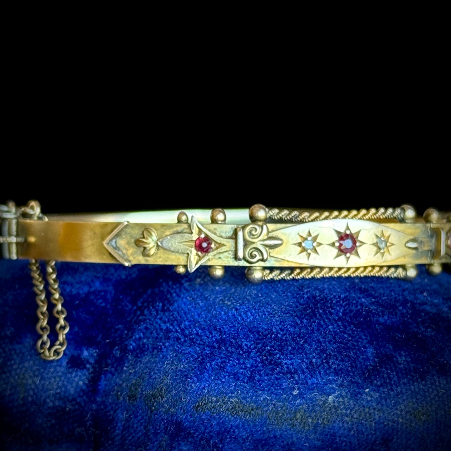 Antique Edwardian Ruby & Diamond Bangle; Circa  1902