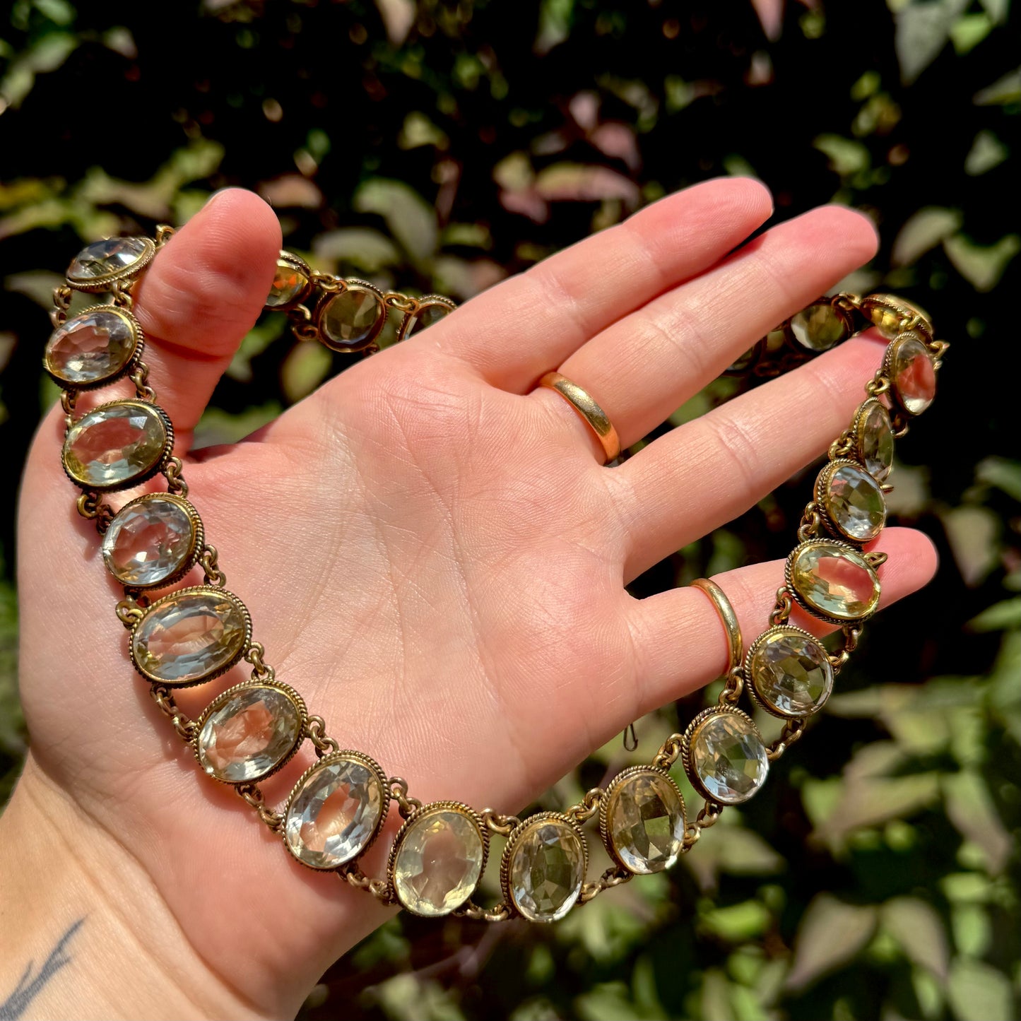 Antique Victorian Graduated Citrine Collet Necklace