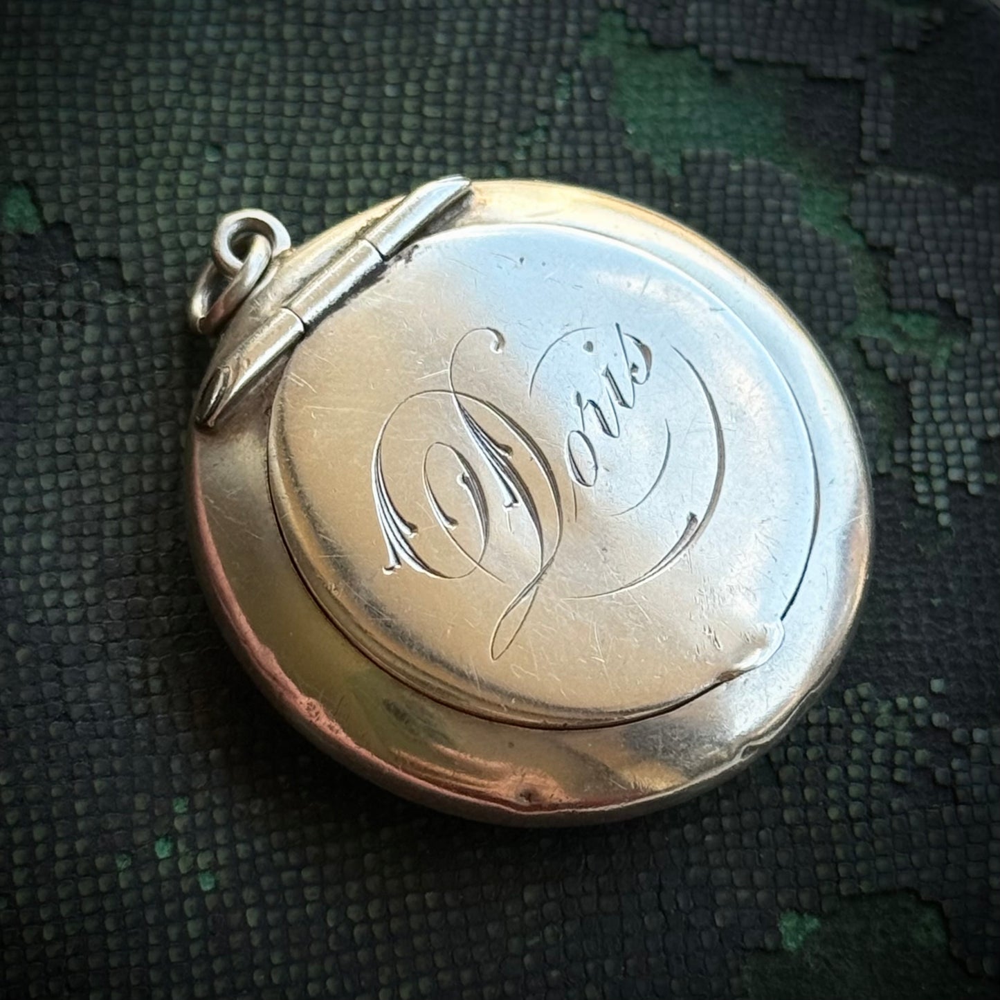 Antique 'Dorris' Sterling Silver Compact Locket