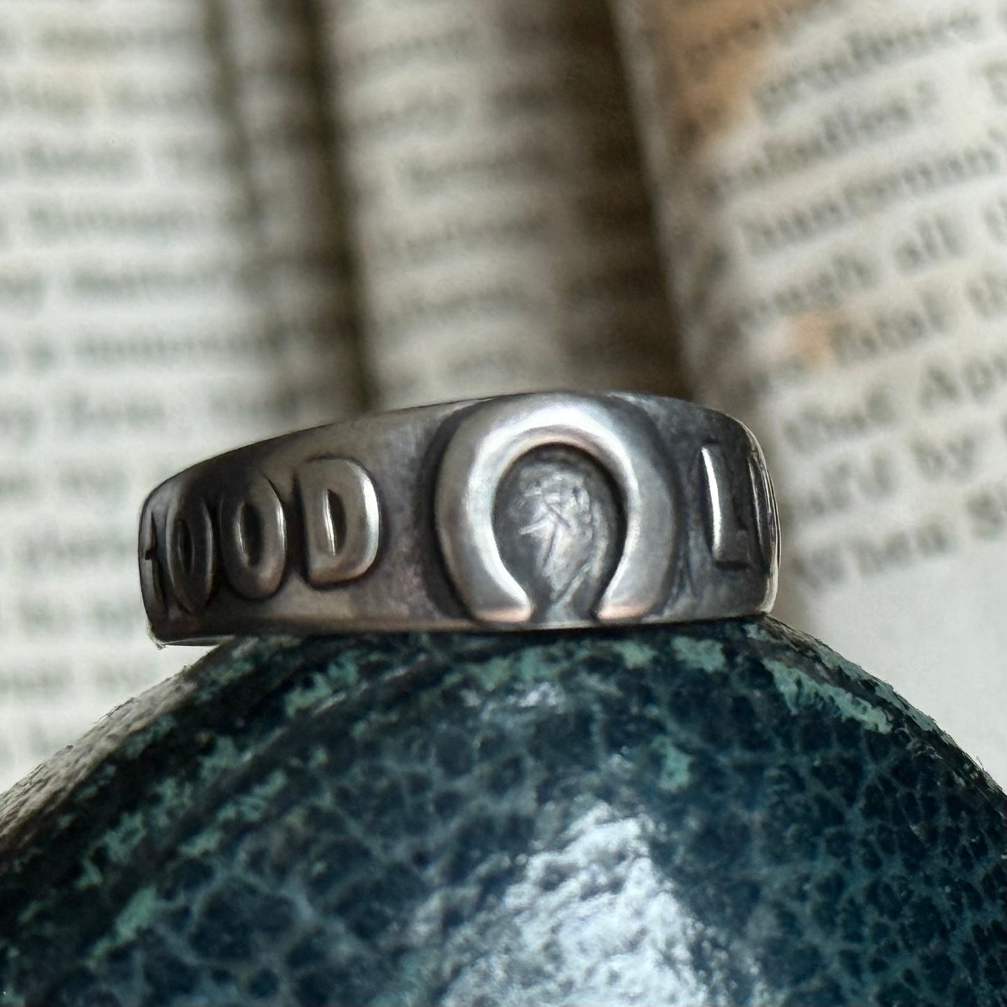 Antique Victorian Good Luck Silver Ring; Circa 1880