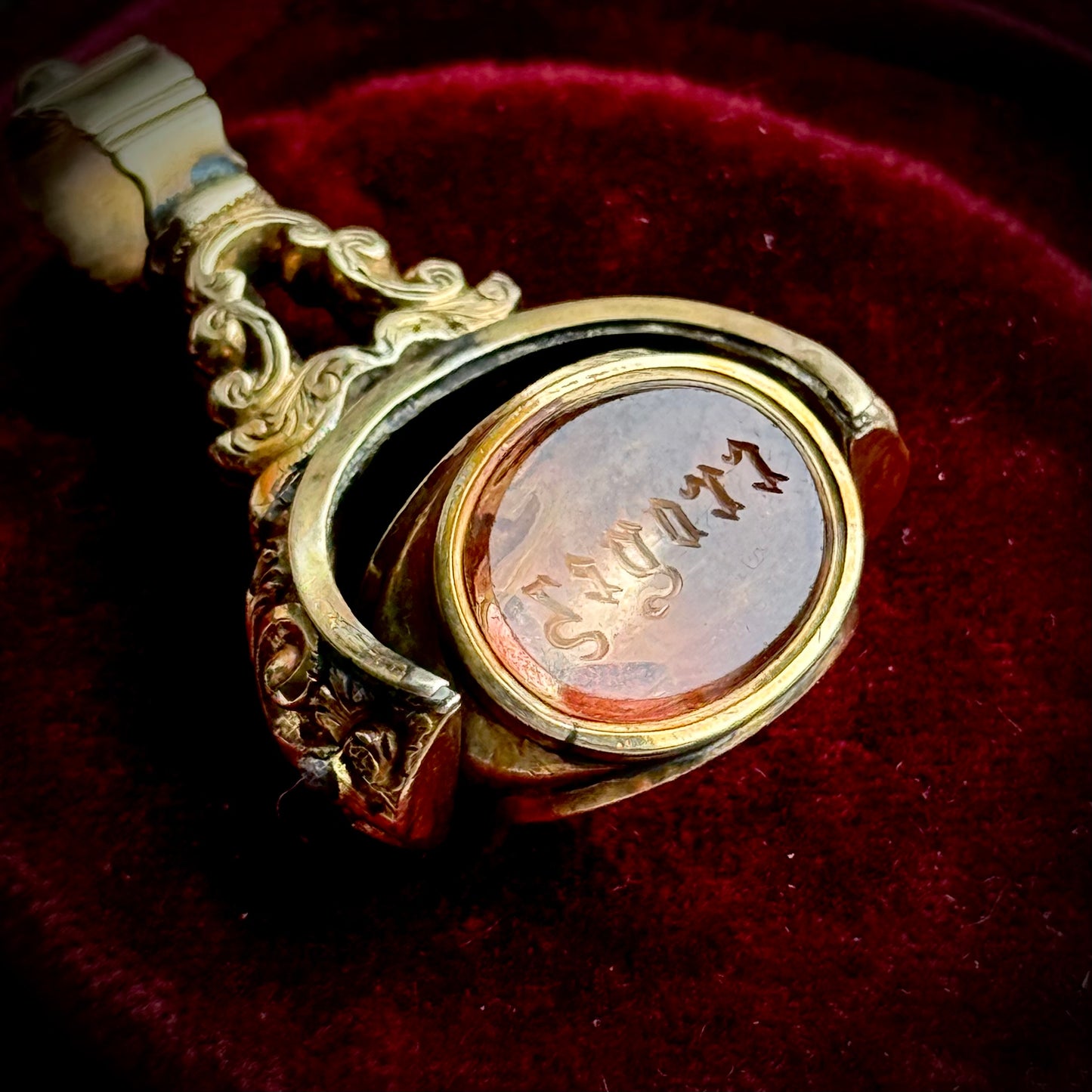 Antique Victorian Spinning Intaglio 'Ada' Fob