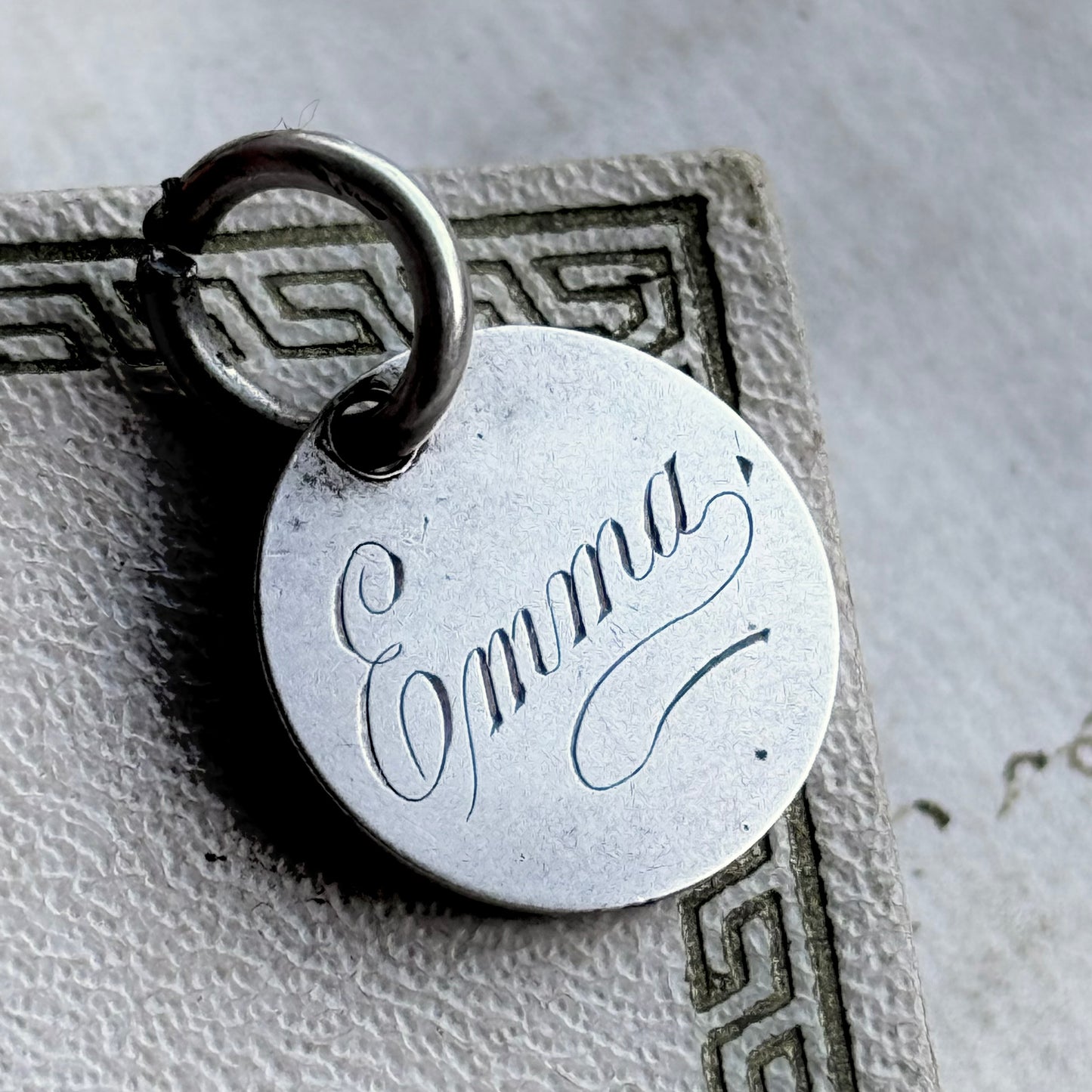Victorian Love Token 'Emma' Coin Pendant; Circa 1860