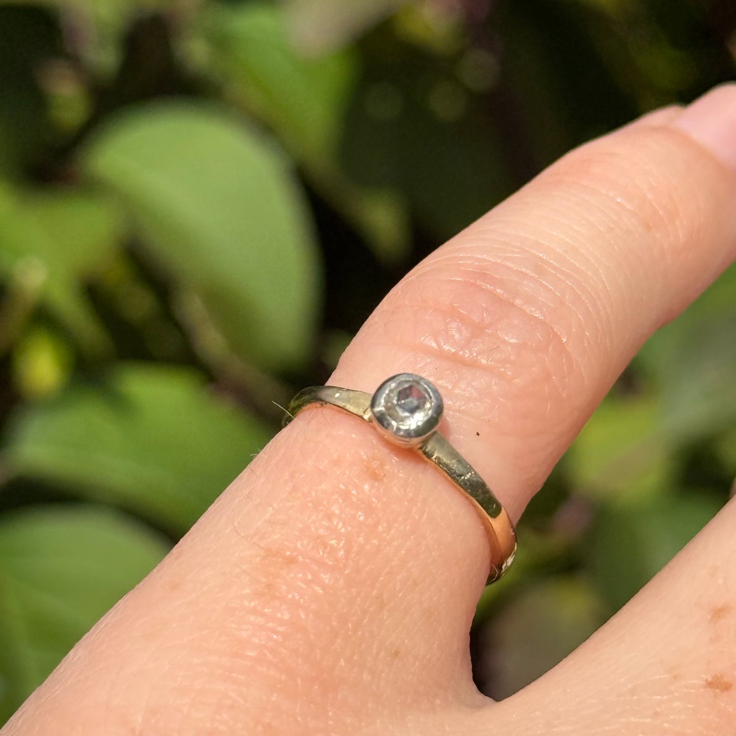 Vintage Rose Cut Solitaire Ring in 9 Carat Gold