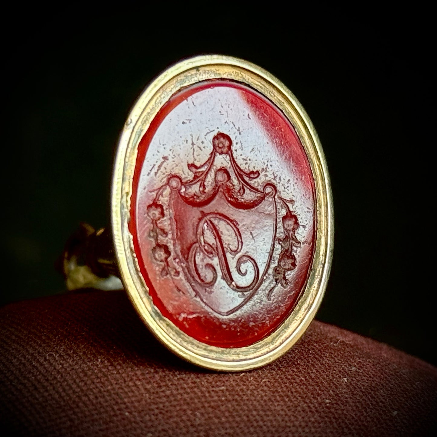 Antique Victorian 'R' Intaglio Fob Pendant