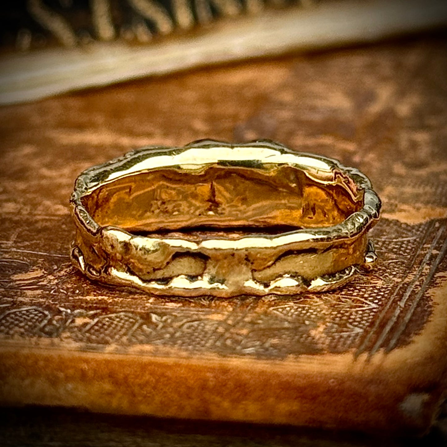 Vintage Garnet Faith, Hope and Charity Intaglio Ring