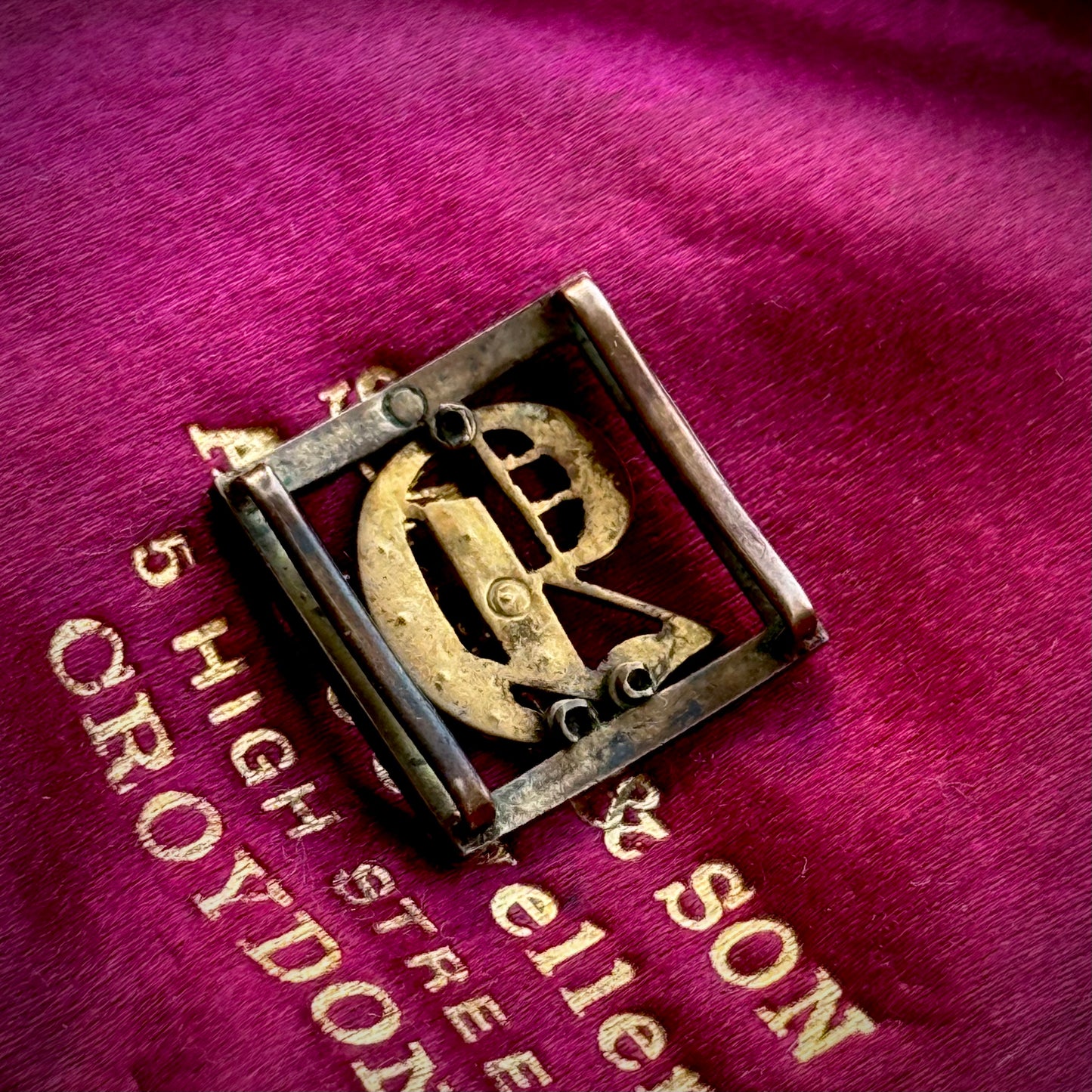 Antique Victorian Enamel and Pearl Letter 'G' Buckle Pendant in 9 Carat Gold