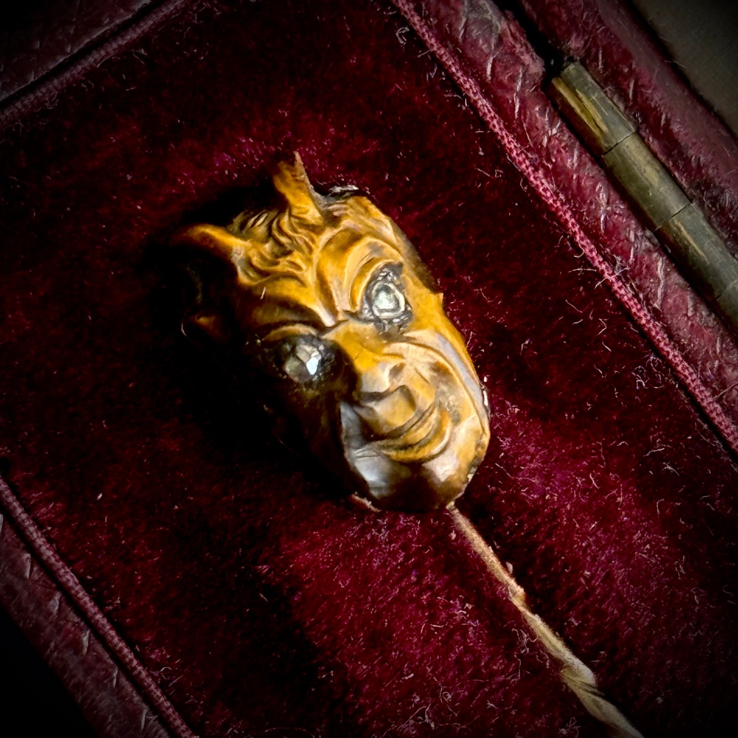 Antique Diamond Devil's Head Stick Pin