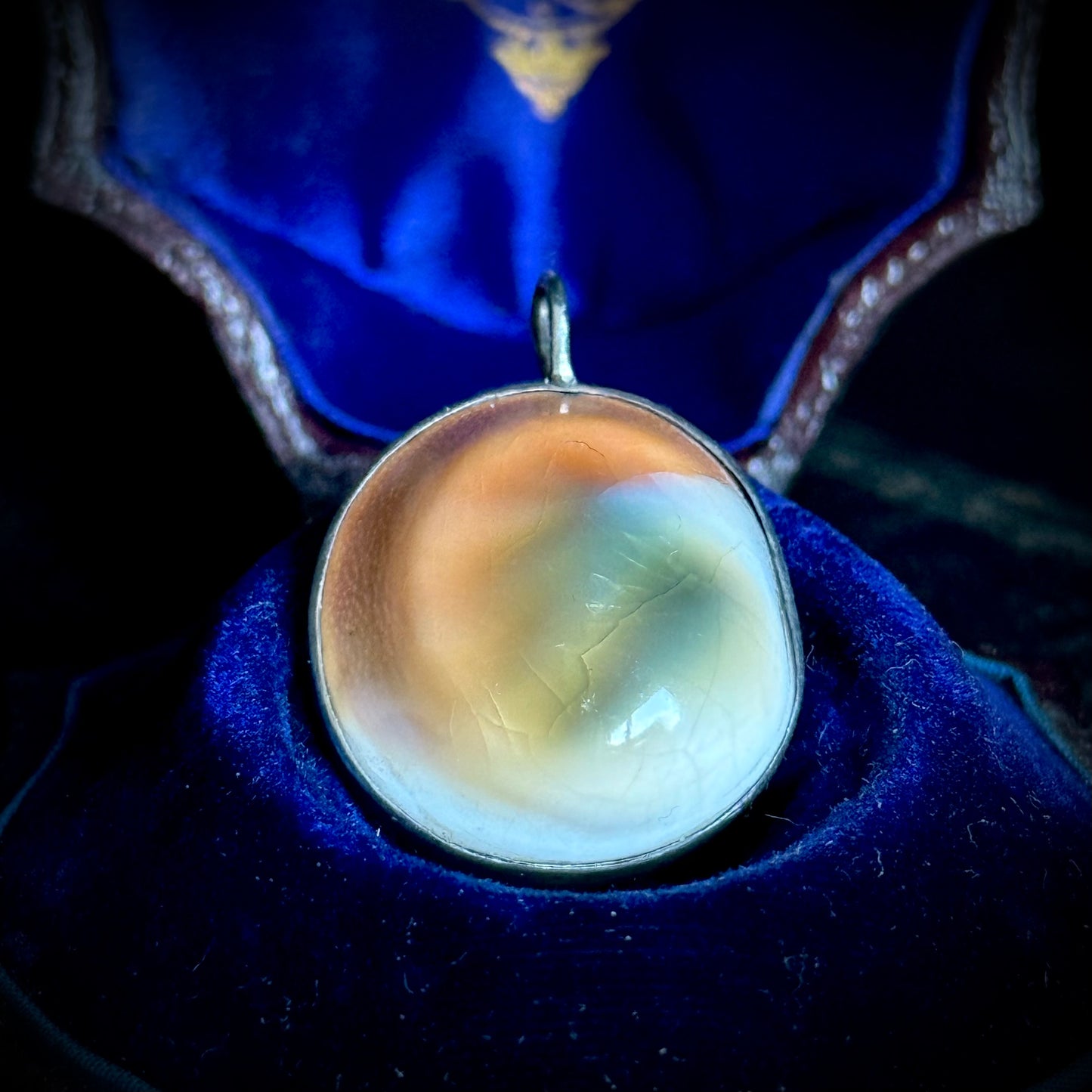 Victorian Operculum Pendant in Silver; Circa 1890