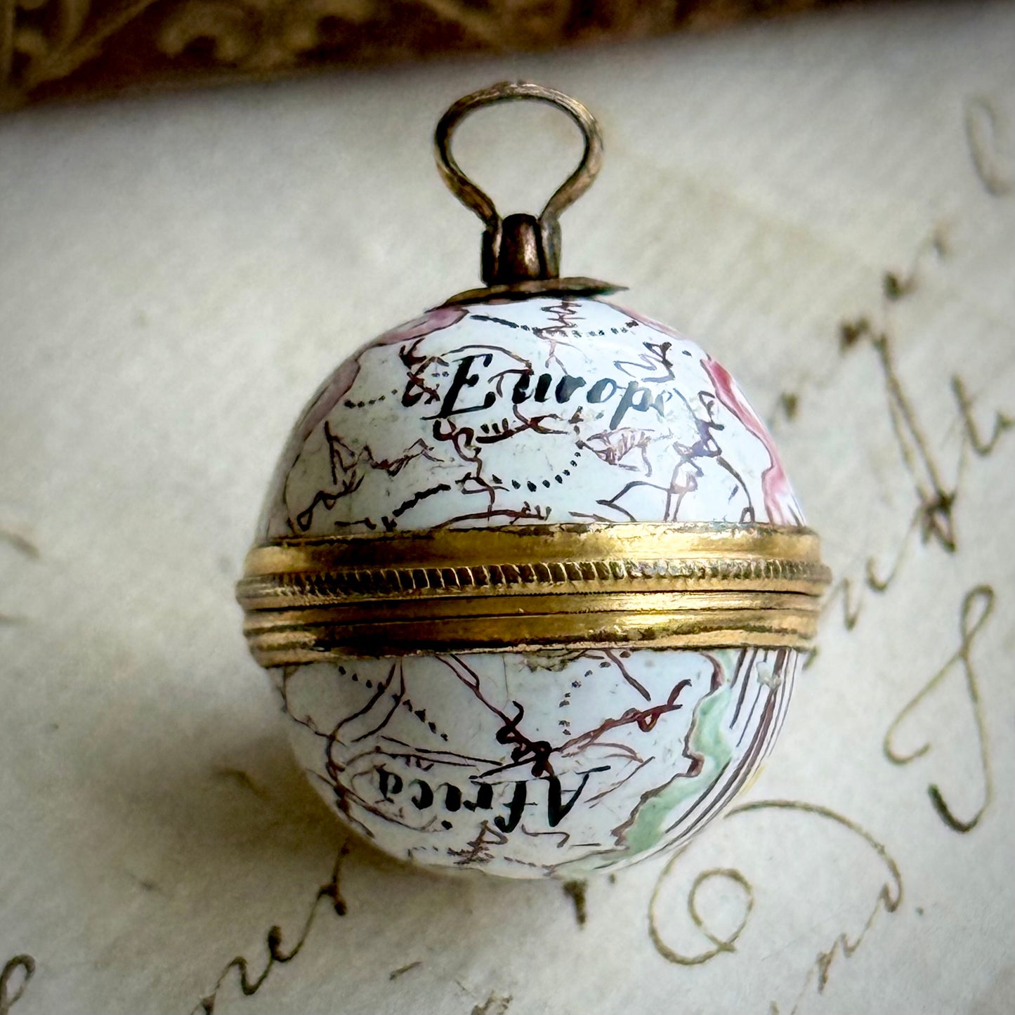 Antique Victorian Enamel Globe Locket