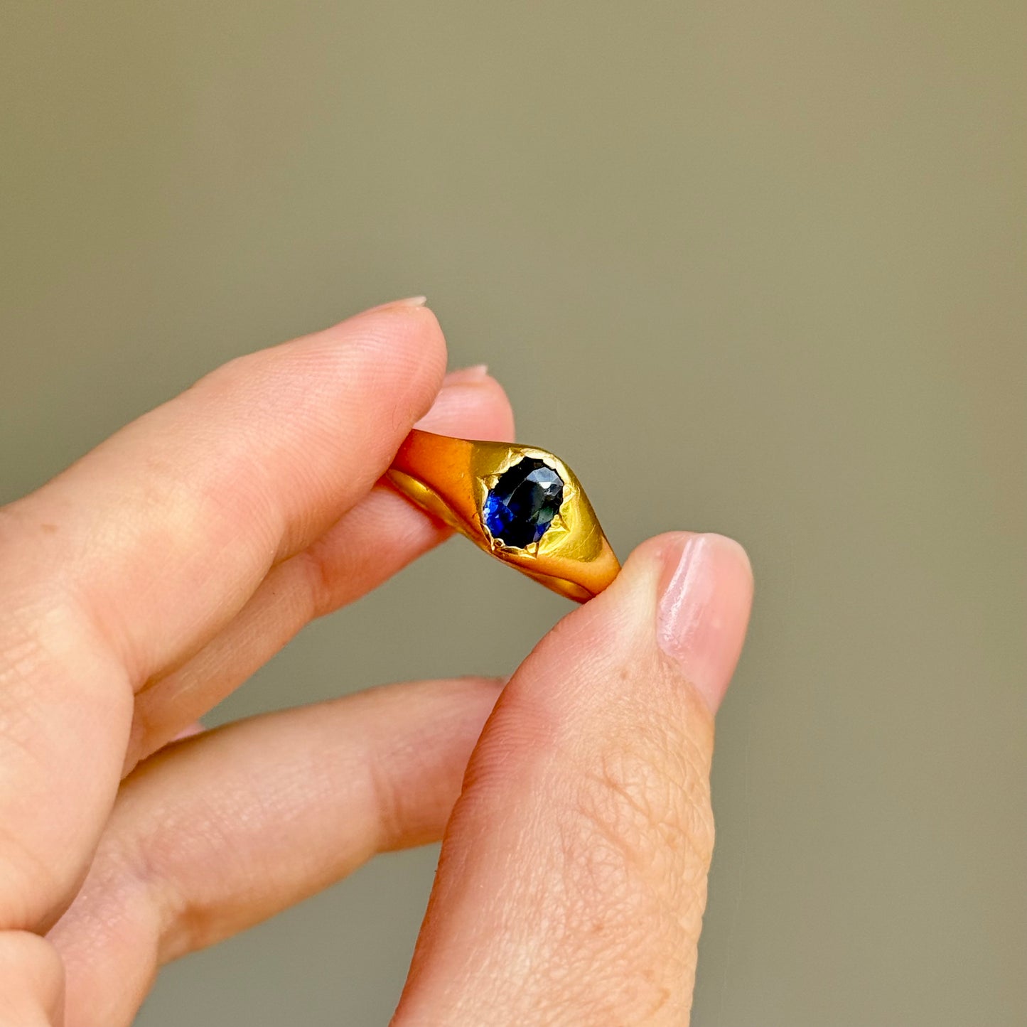Victorian Sapphire Ring in 22 Carat Gold ; Circa 1880