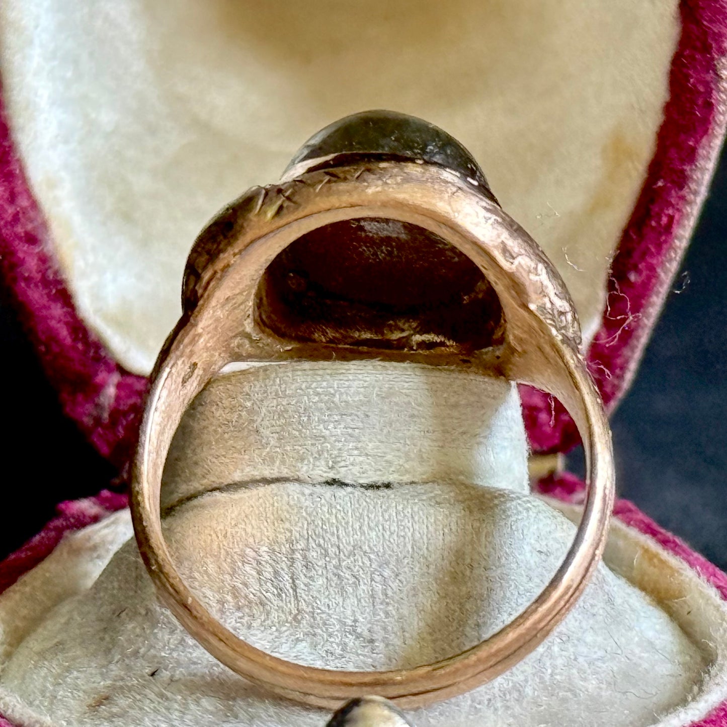 Victorian Laborite Snake Ring in 15 Carat Rose Gold; Circa 1876