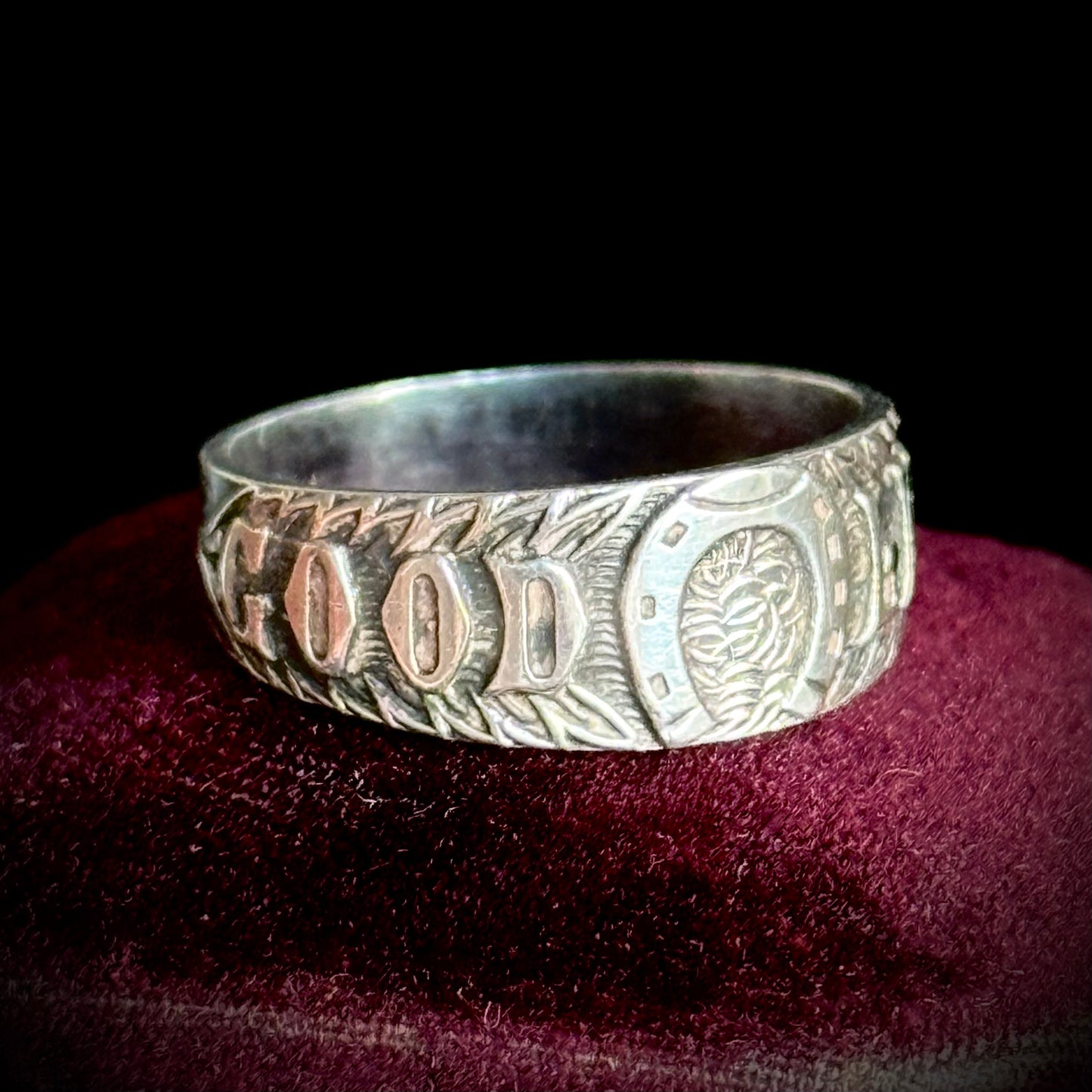 Antique Victorian Goodluck Ring; Circa 1899