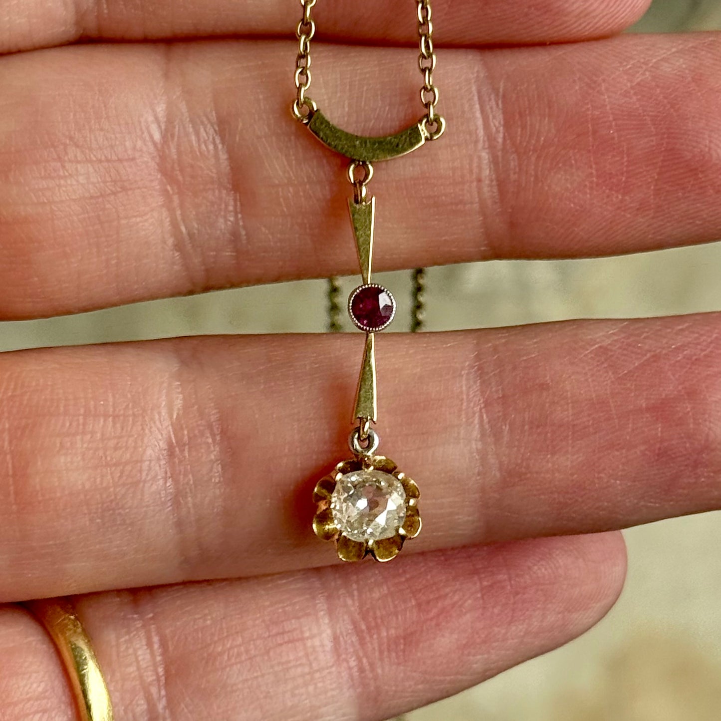 Late Victorian Ruby & Diamond Pendant; Circa 1900