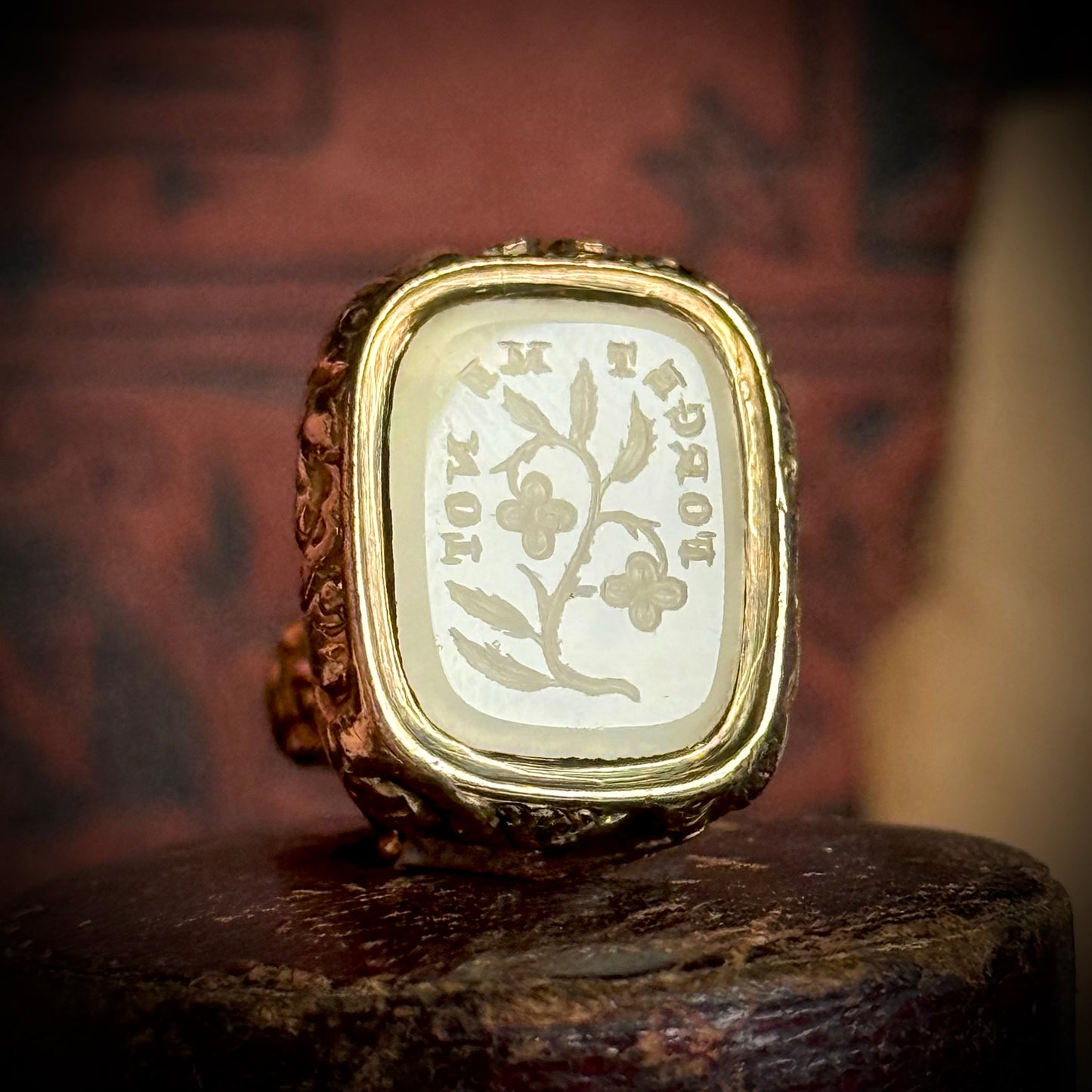 Victorian "Forget Me Not" Intaglio Fob Pendant