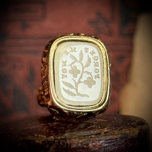 Victorian "Forget Me Not" Intaglio Fob Pendant