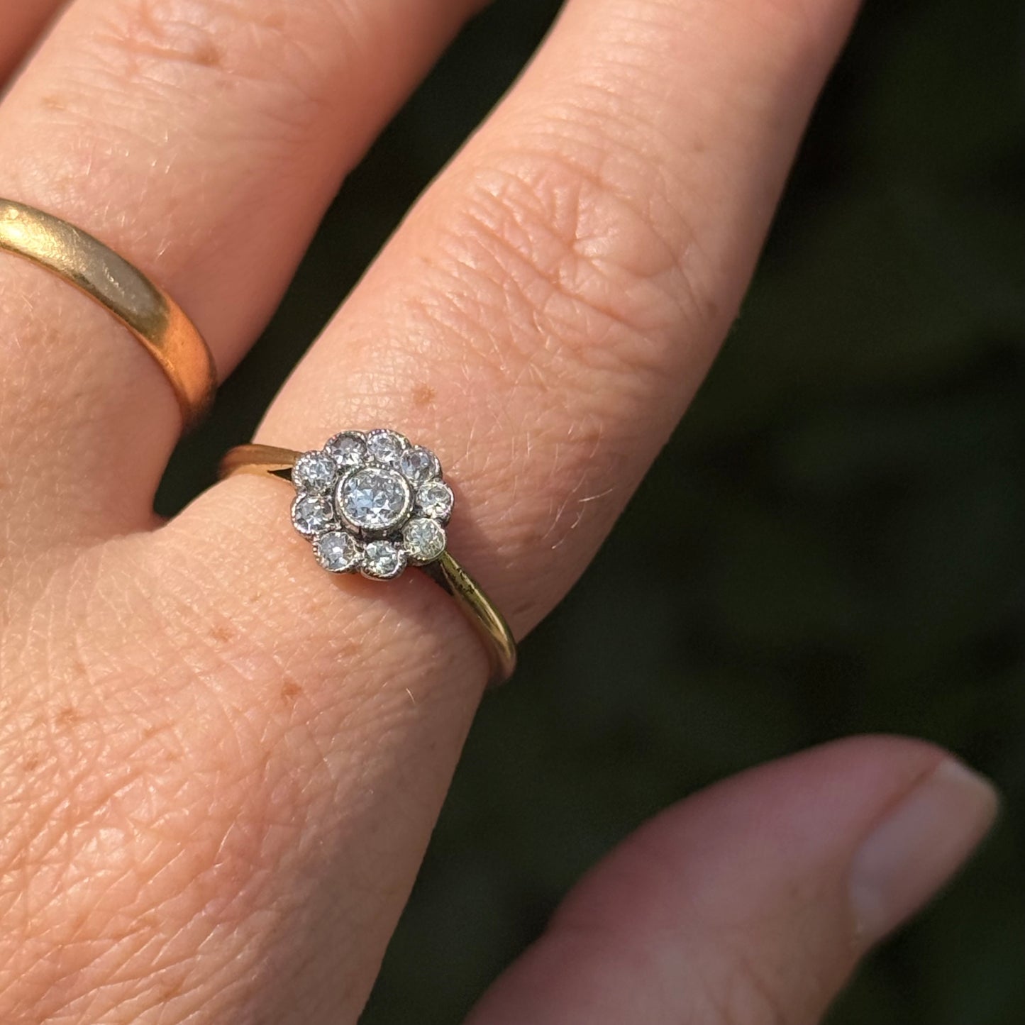 Antique Diamond Cluster Ring in 18 Carat Gold; Circa 1900