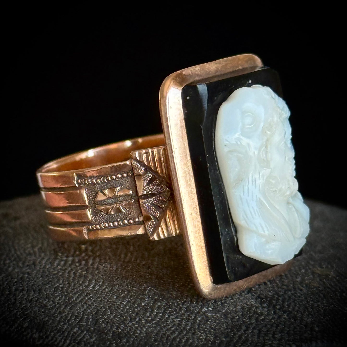 Antique Hercules and Omphale Ring; Circa 1895