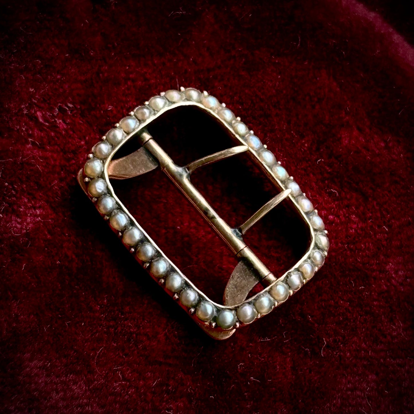 Early Victorian Pearl Buckle in 9 Carat Gold
