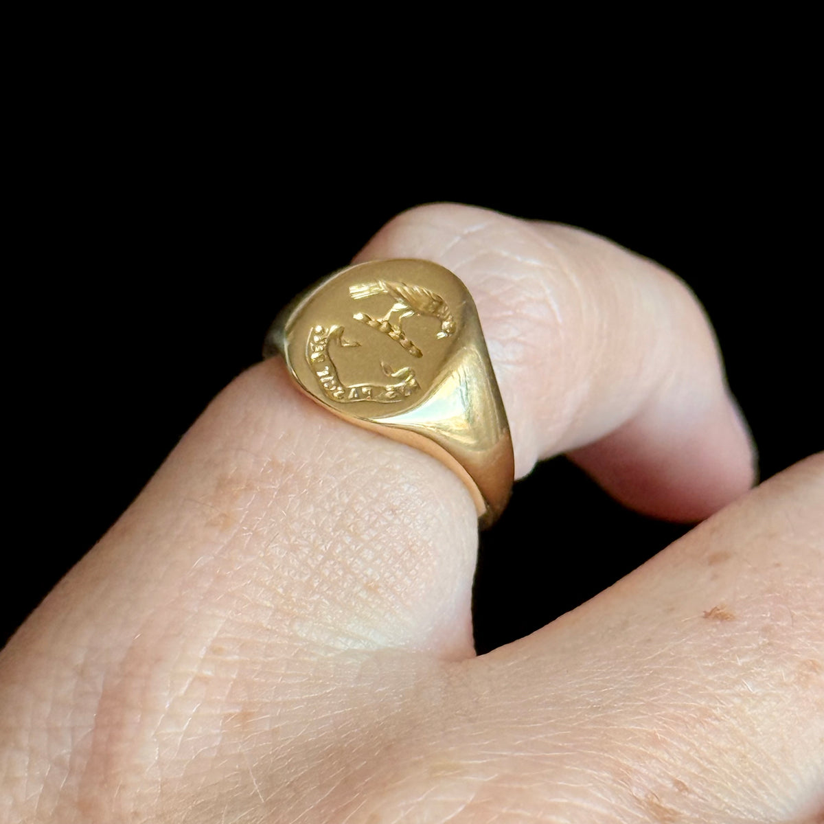 Vintage Raven Signet Ring in 18 Carat Gold; circa 1976