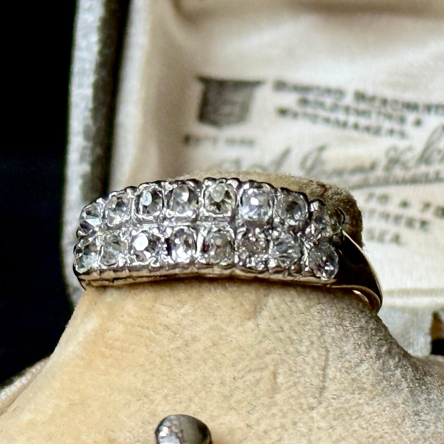 Antique Victorian Double Row Diamond Ring in 15 Carat Gold