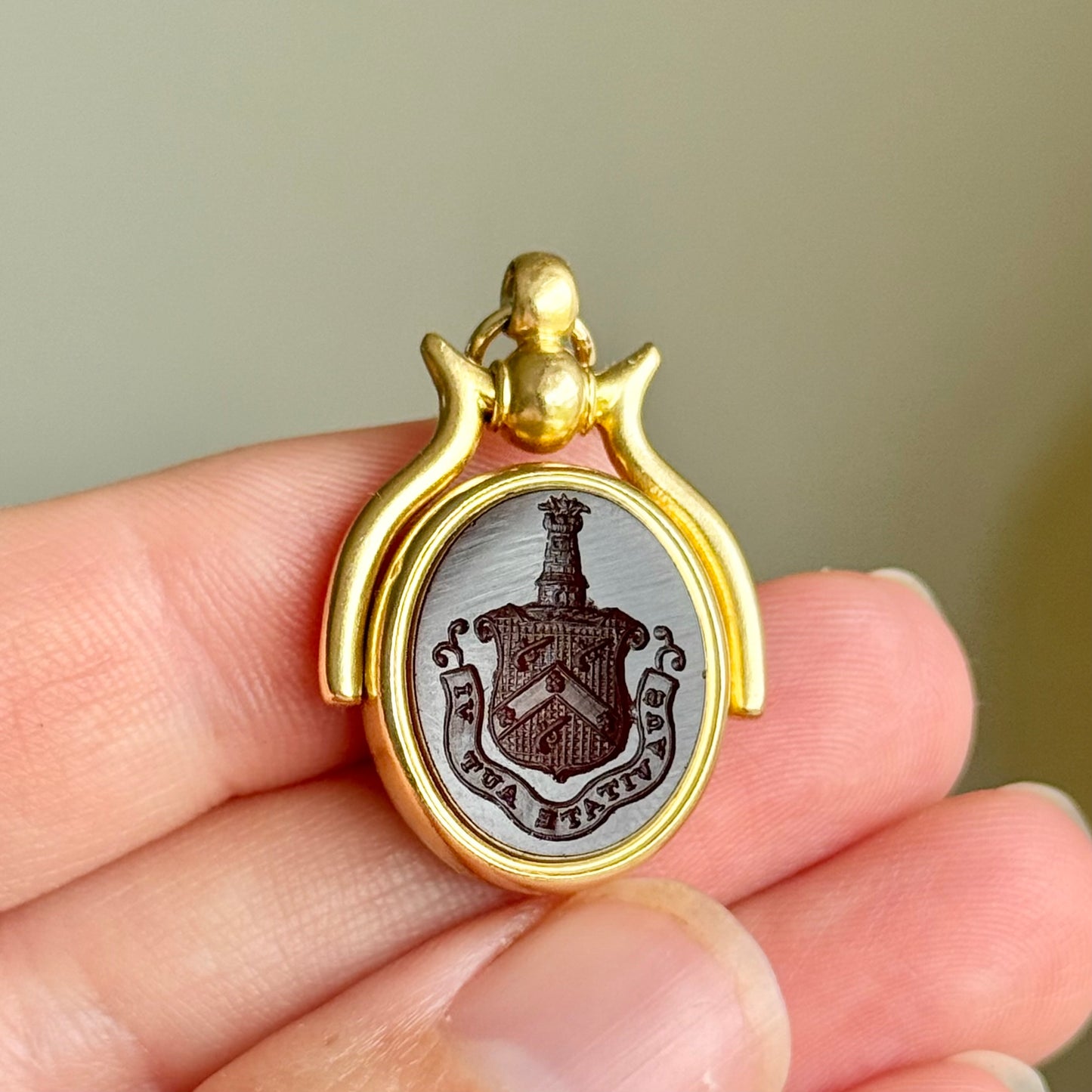 Victorian 'Hopkins' Intaglio Fob in 18 Carat Gold; Circa 1890
