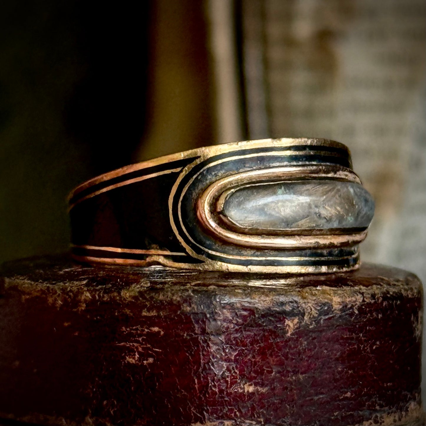 Antique Georgian Locket Mourning Ring; Circa 1801