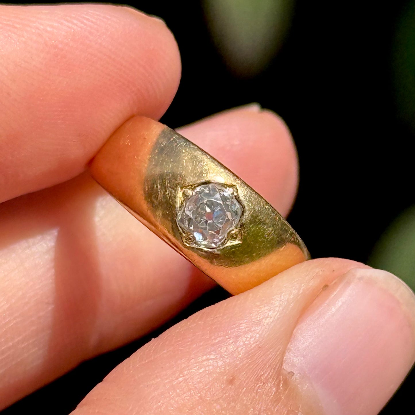 Victorian Old Cut Diamond Band in 18 Carat Gold