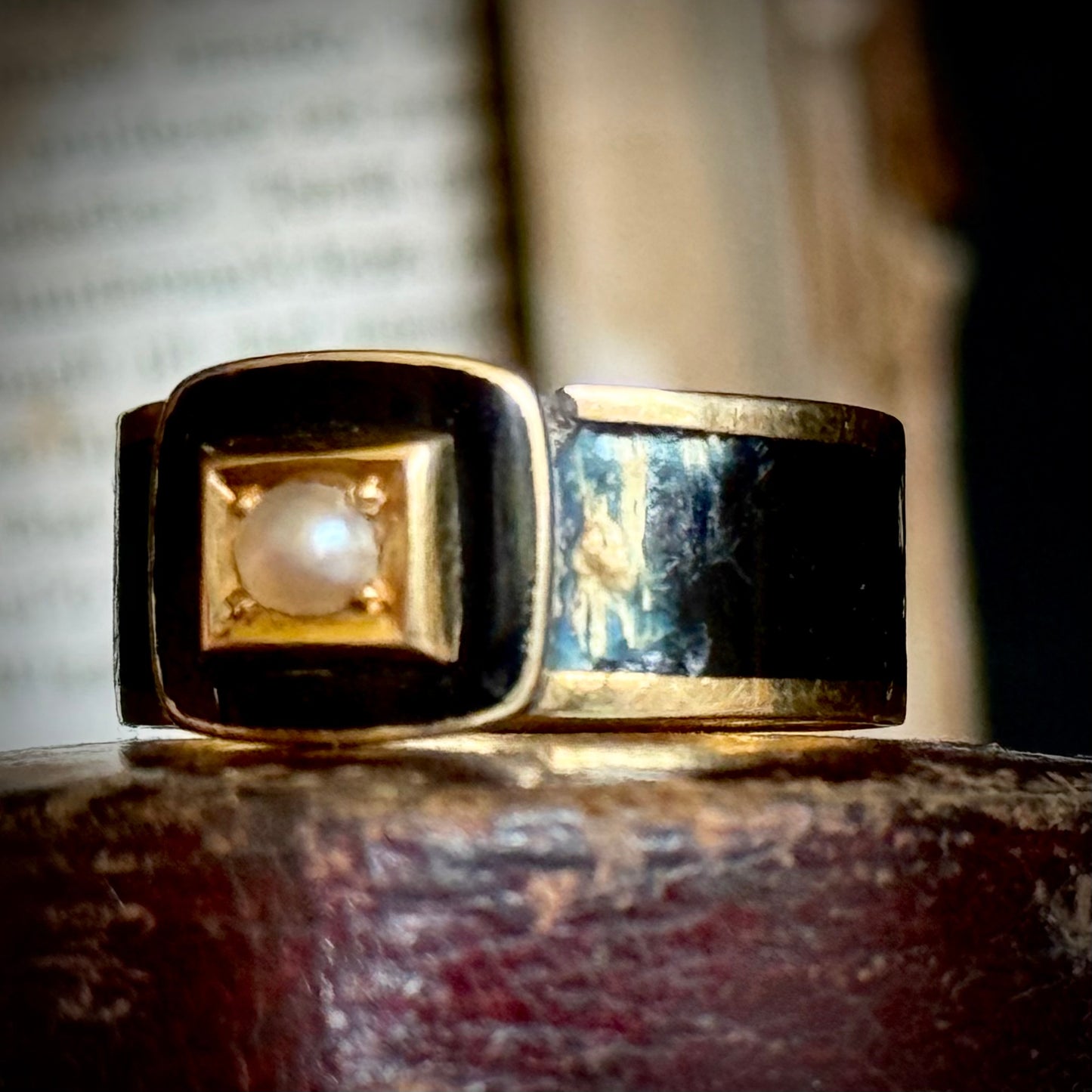 Antique Georgian Pearl Mourning Ring for John Josias Conybeare