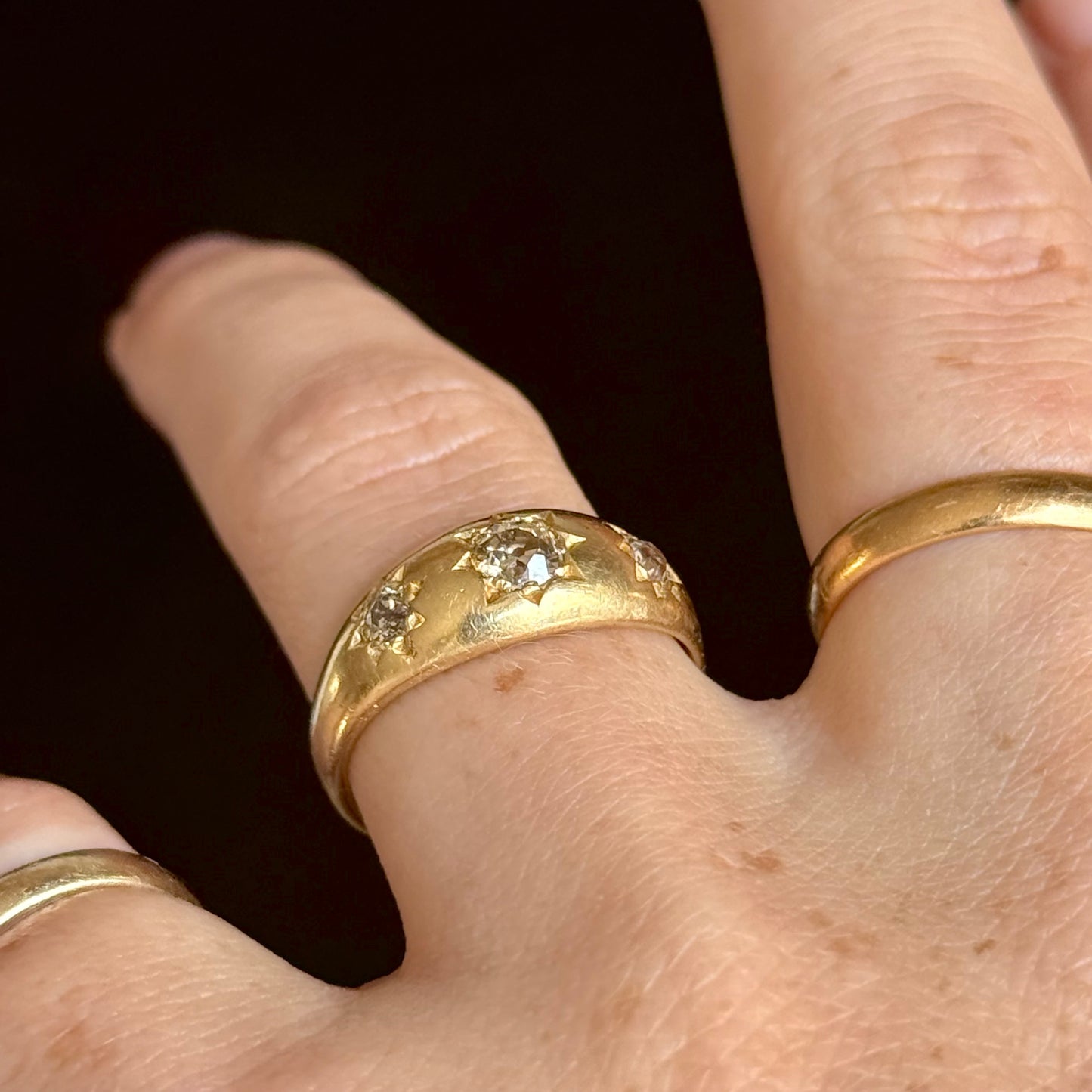 Antique Victorian Diamond Ring in 18 Carat Gold; Circa 1880