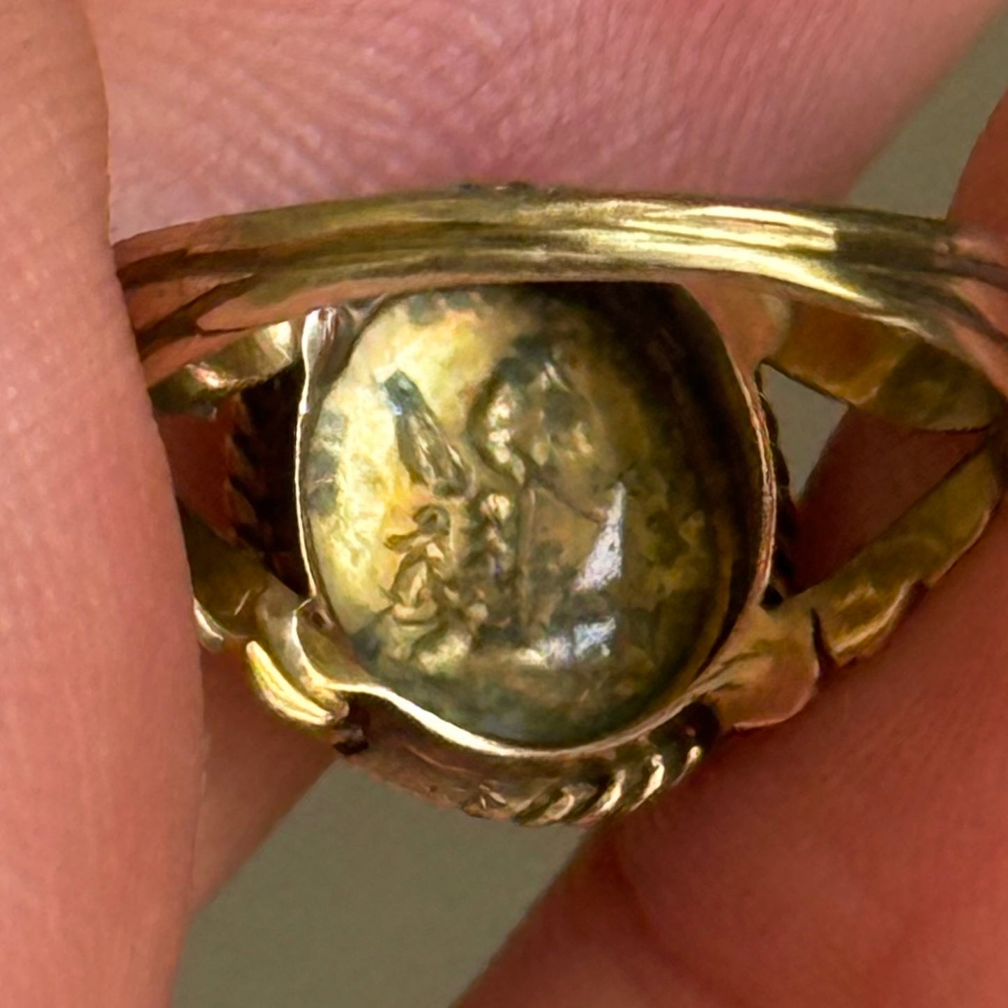 Victorian French Catholic Saints Medal Ring; Circa 1850