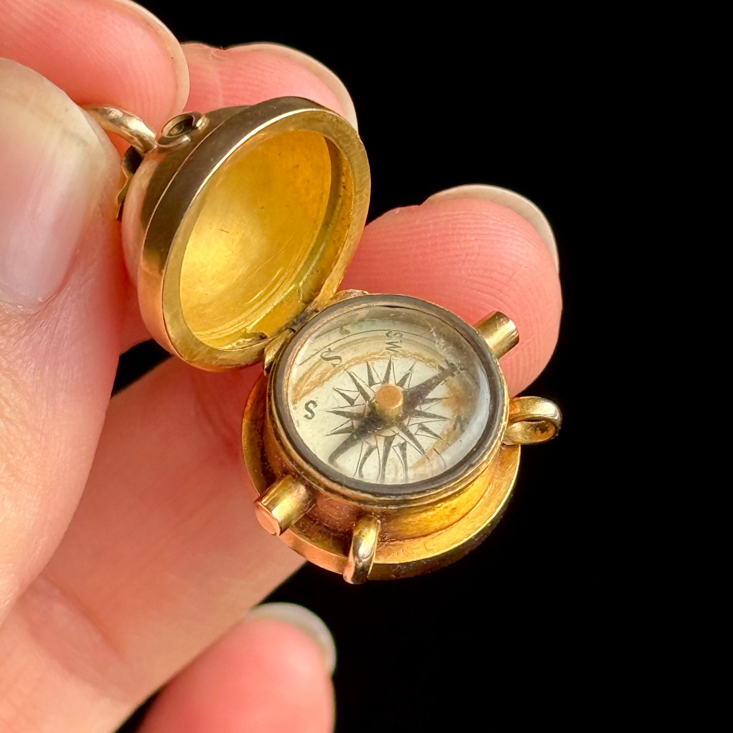 Antique Victorian Ships Capstan Compass Fob