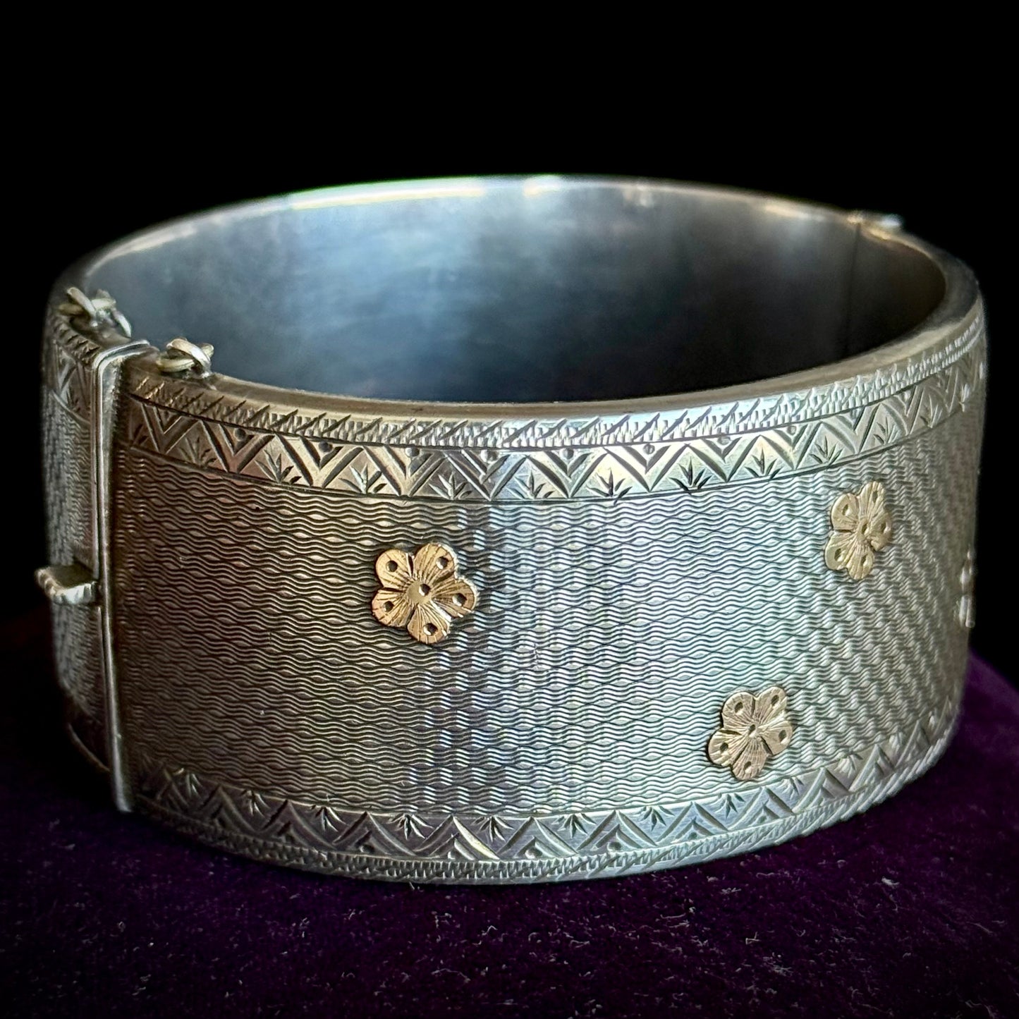 Victorian Forget Me Not Bangle; Circa 1873