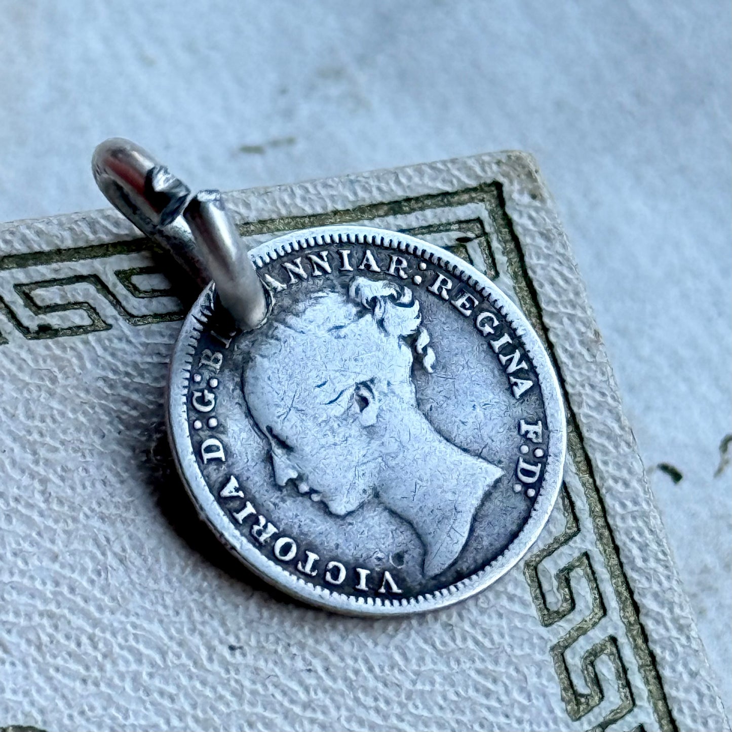 Victorian Love Token 'Emma' Coin Pendant; Circa 1860