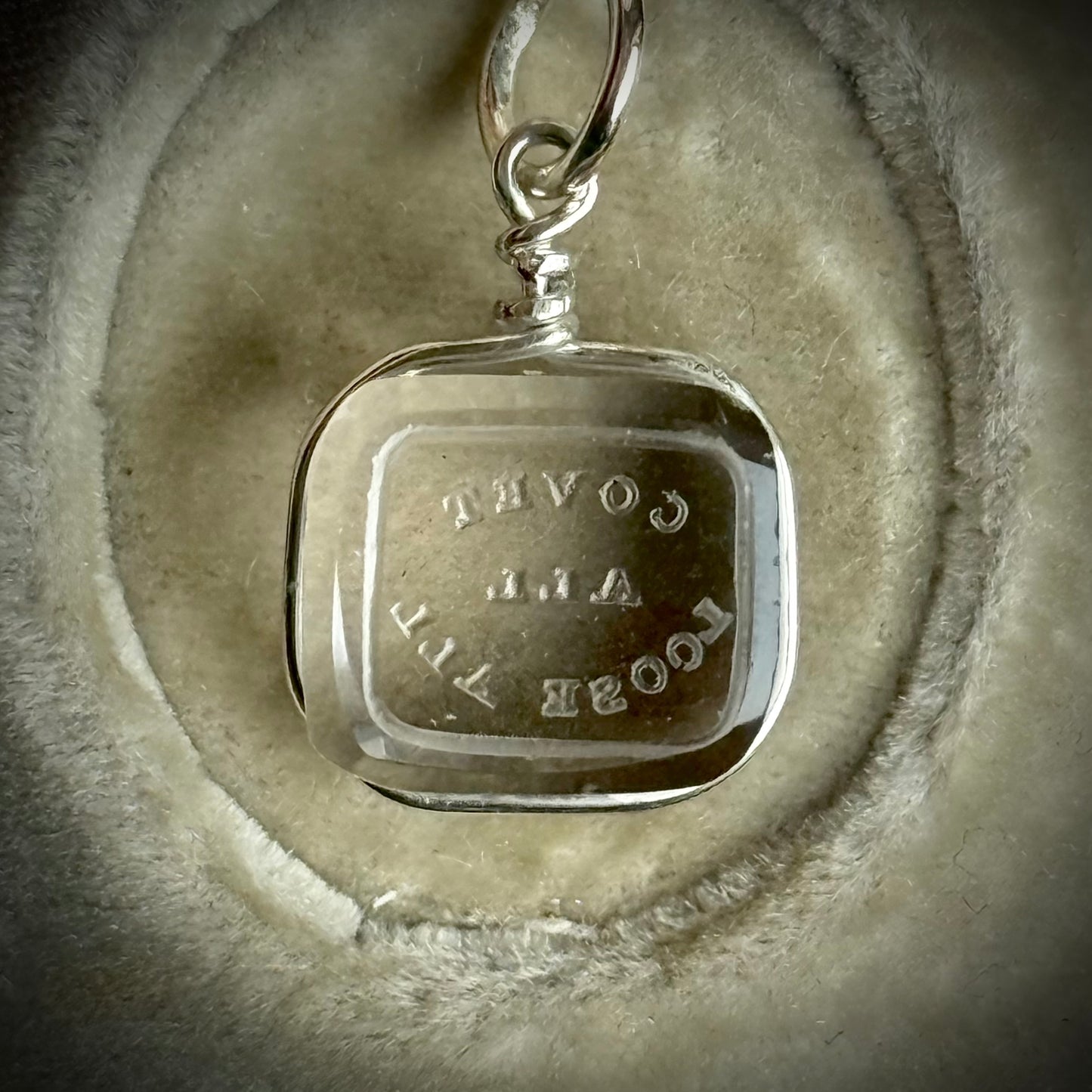 Antique Georgian Motto Glass Stone Pendant