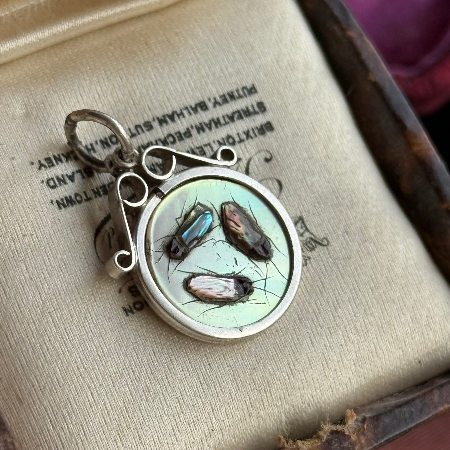 Shibayama & Mother of Pearl Pendant in Sterling Silver