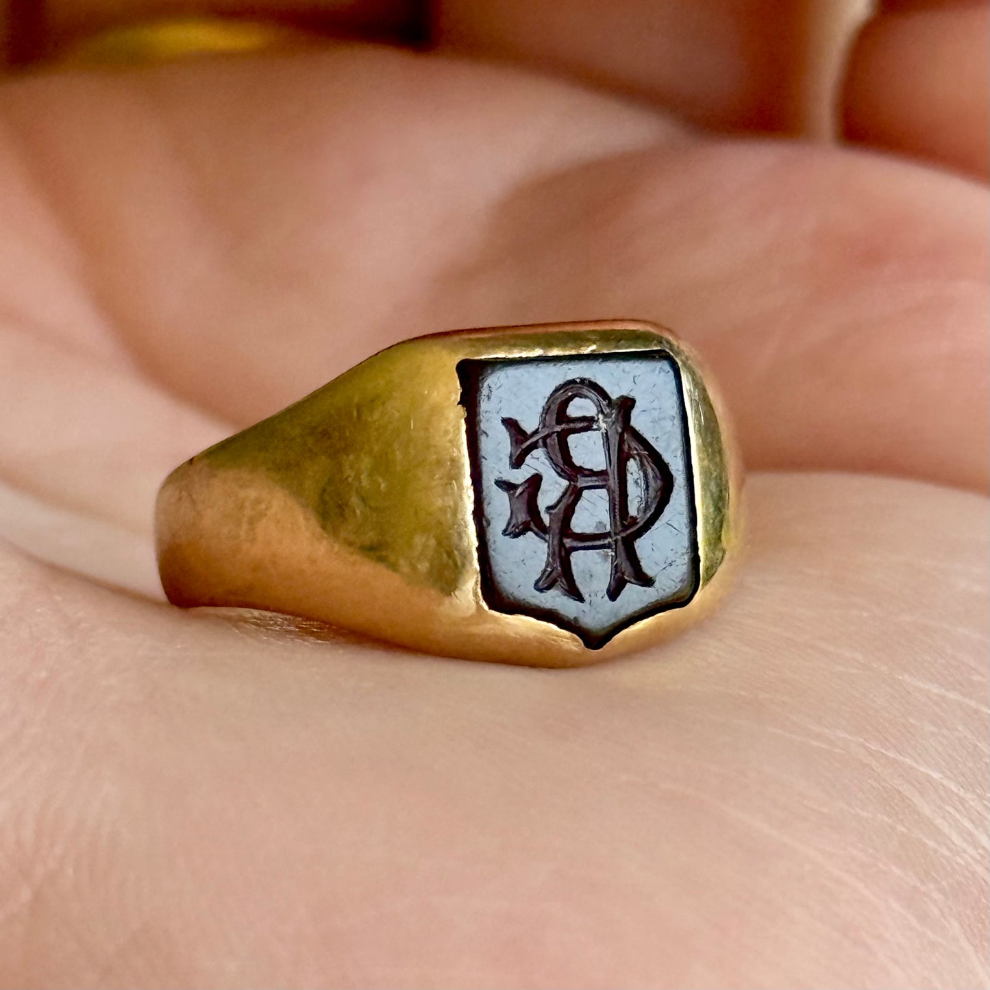 Antique Victorian Intaglio Signet Ring in 18 Carat Gold
