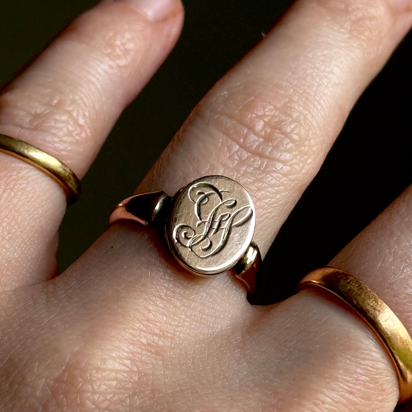 Antique Locket Signet Ring in 9 Carat Gold; Circa 1916