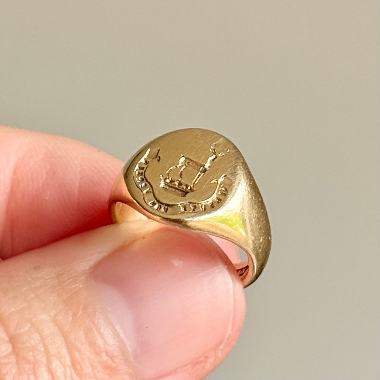 Vintage Signet Ring in 9 Carat Gold; Circa 1975