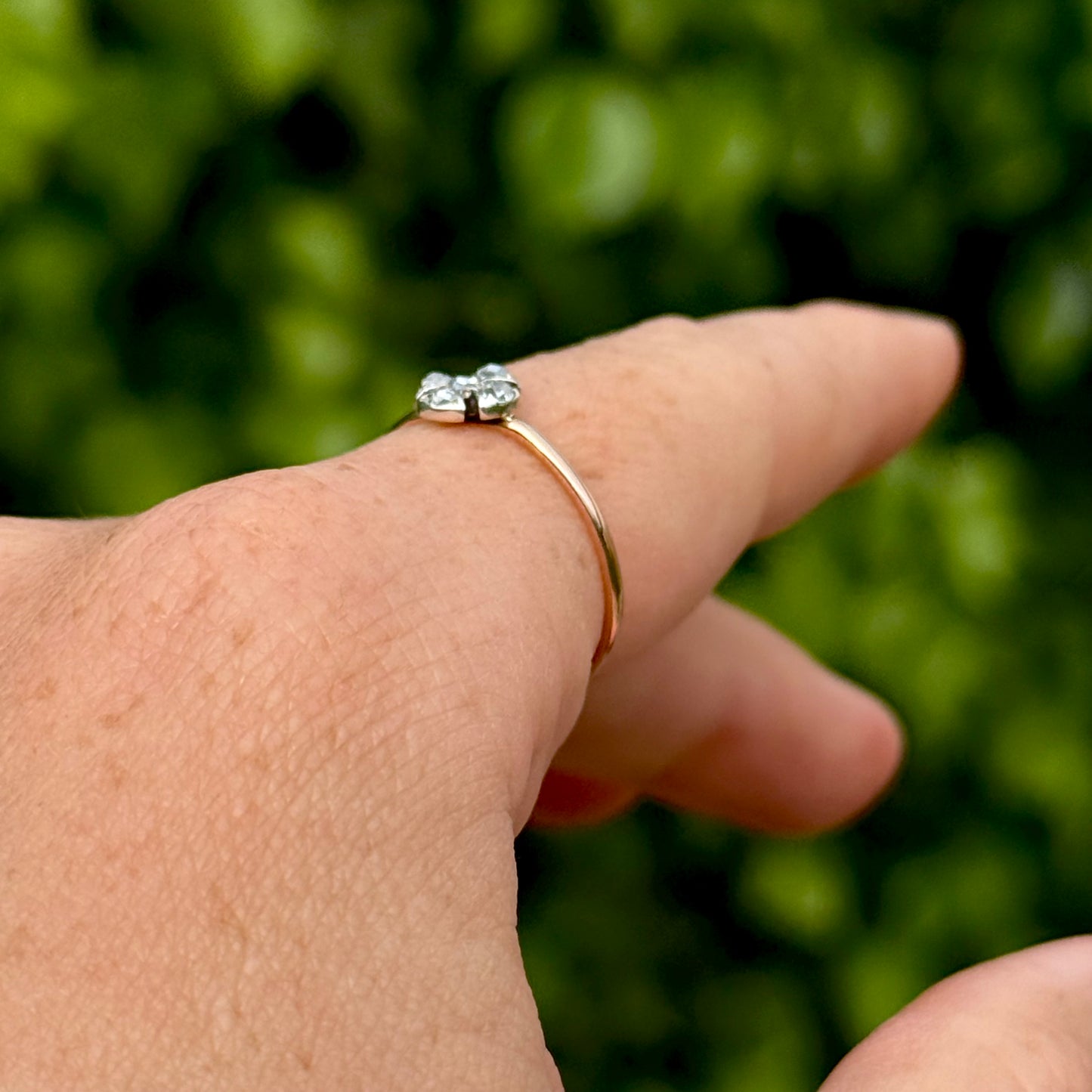 Antique Old Cut Diamond Cross Ring