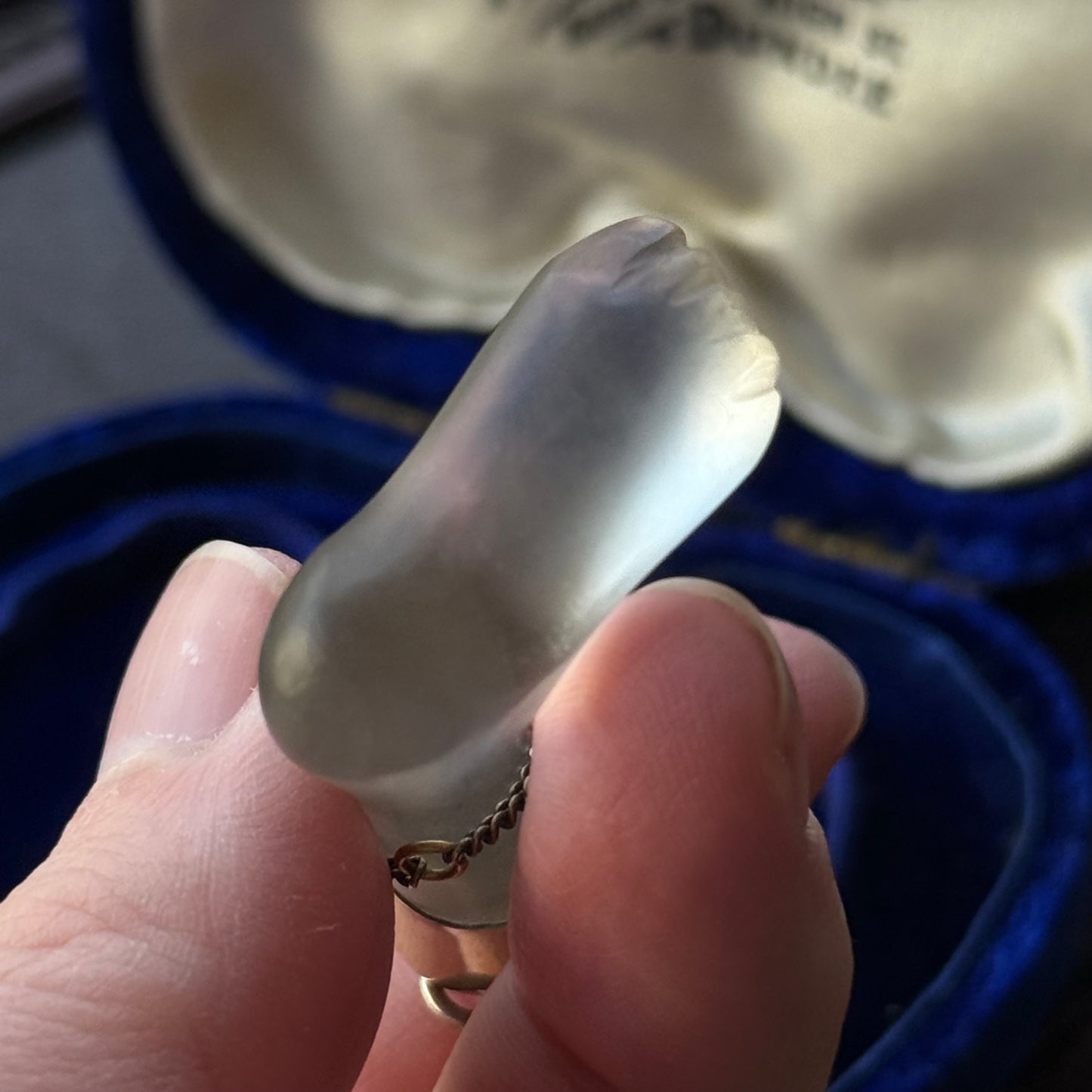 Antique Rock Crystal Foot Charm Pendant in Silver