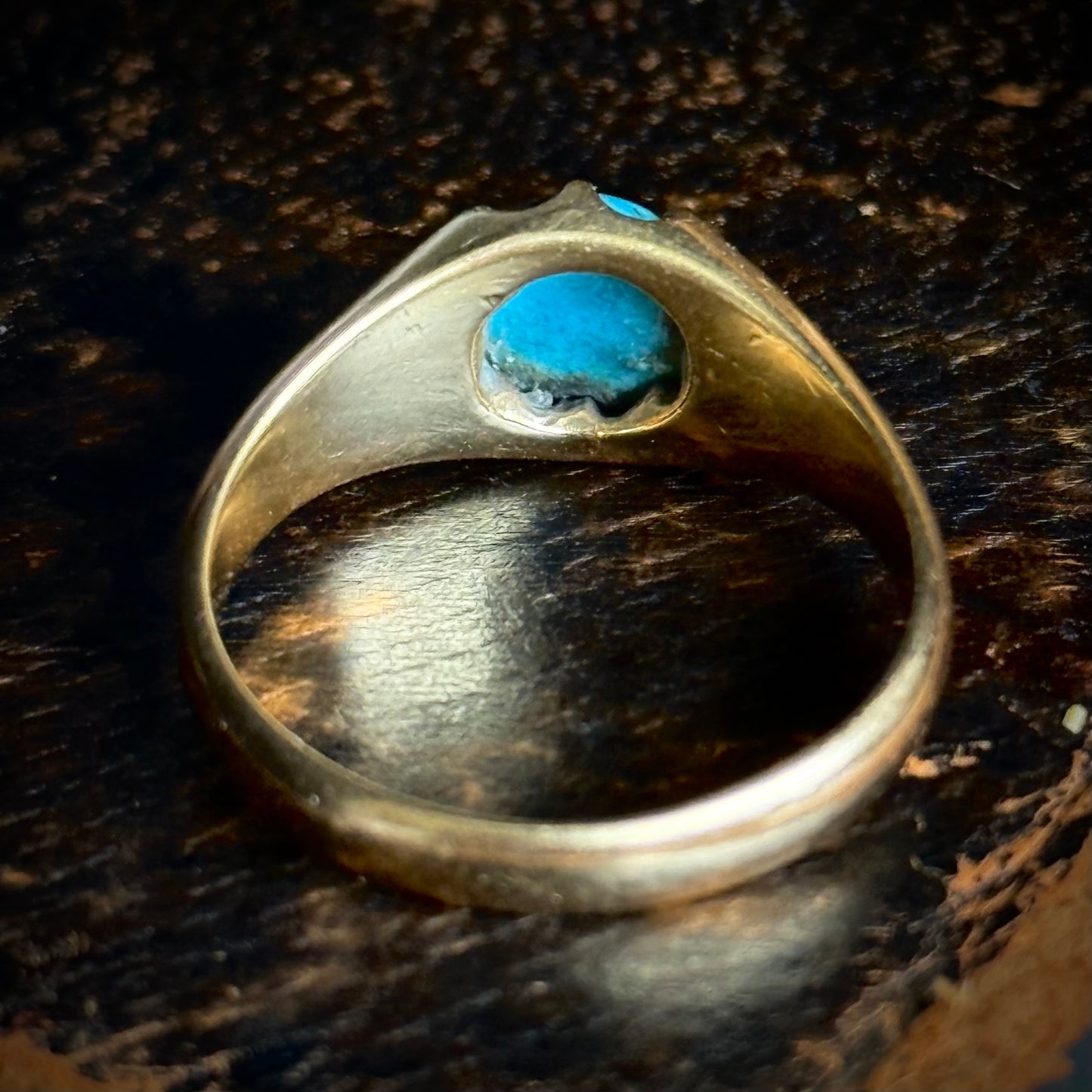 Victorian Turquoise Ring in 18 Carat Gold; Circa 1850