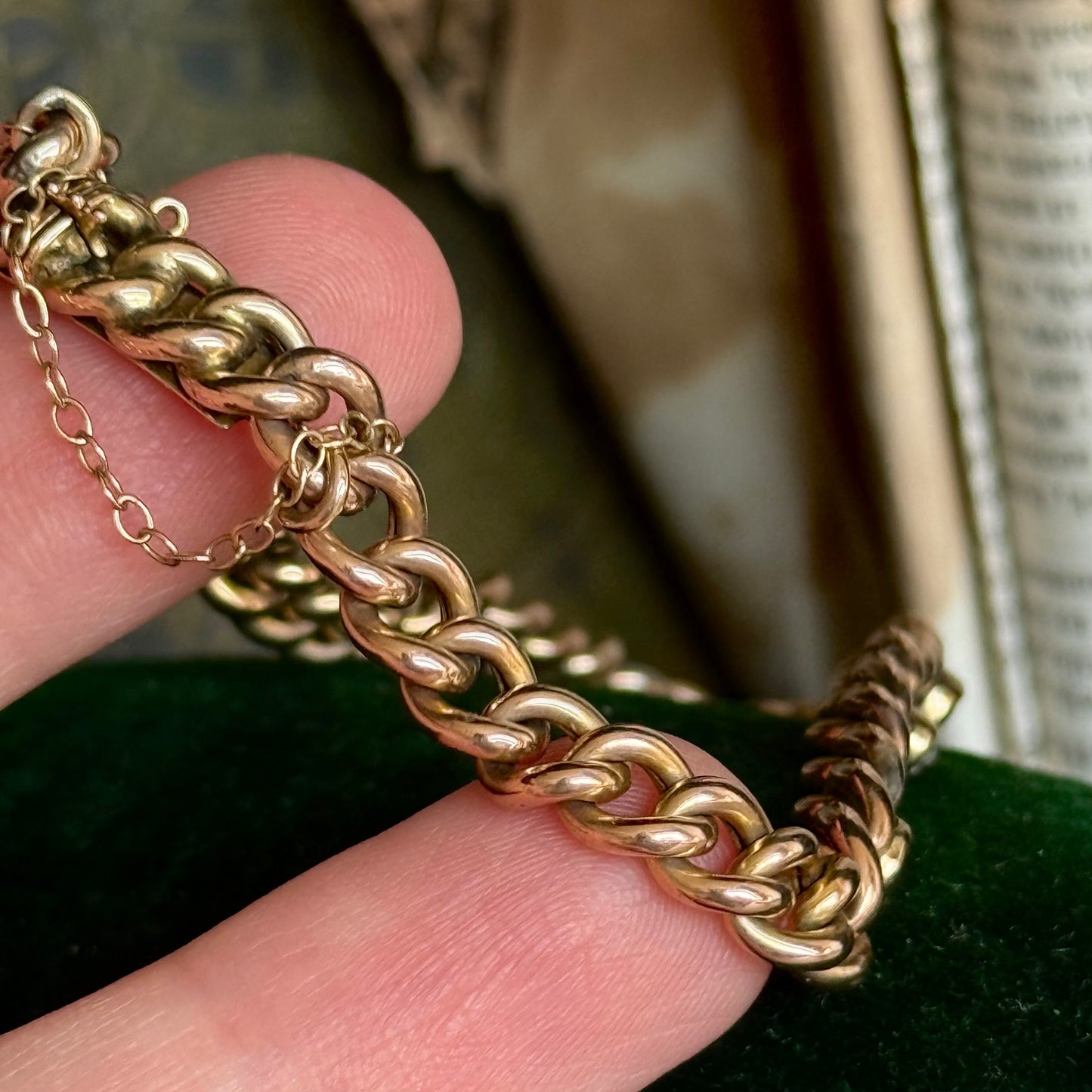Antique Diamond, Garnet & Citrine Bracelet in 9 Carat Gold