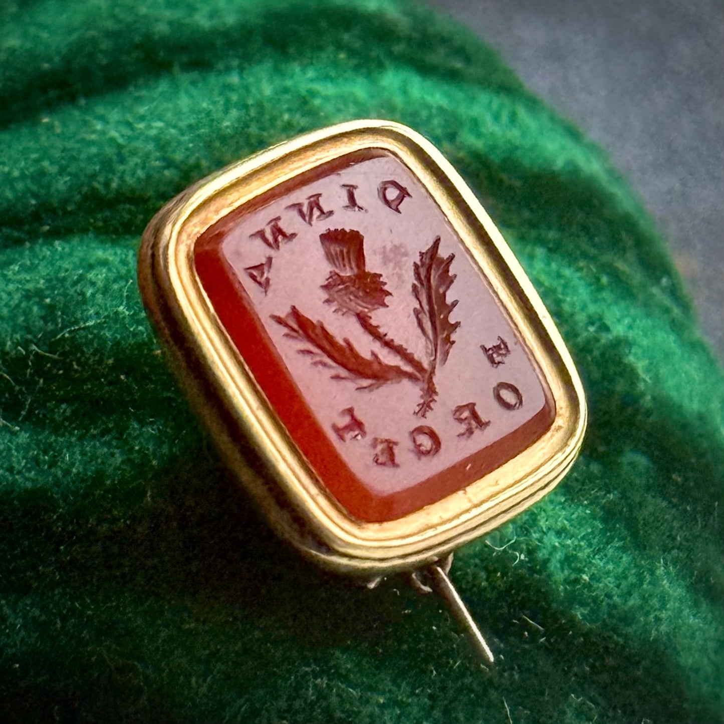 Georgian 'Dinna Forget' Carnelian Intaglio Brooch