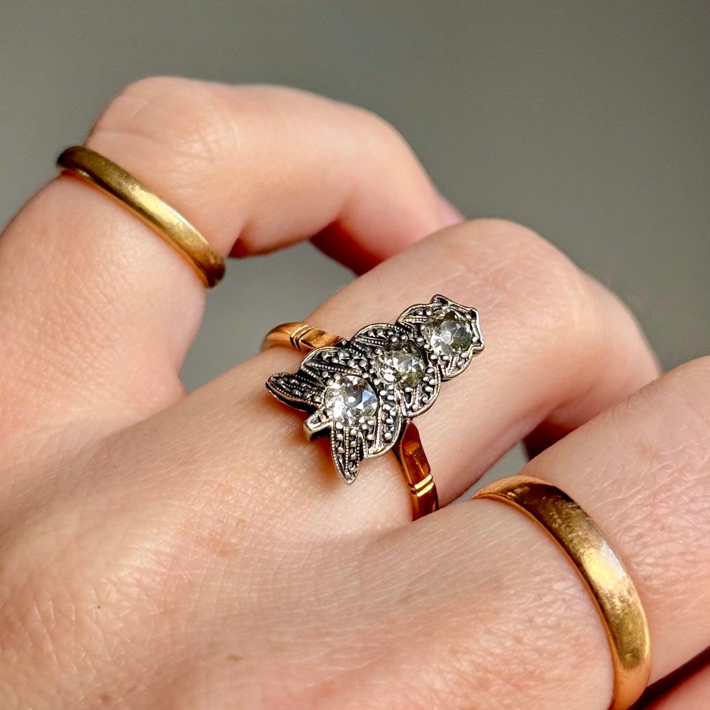 Antique Victorian Diamond Arrow Ring; Circa 1880