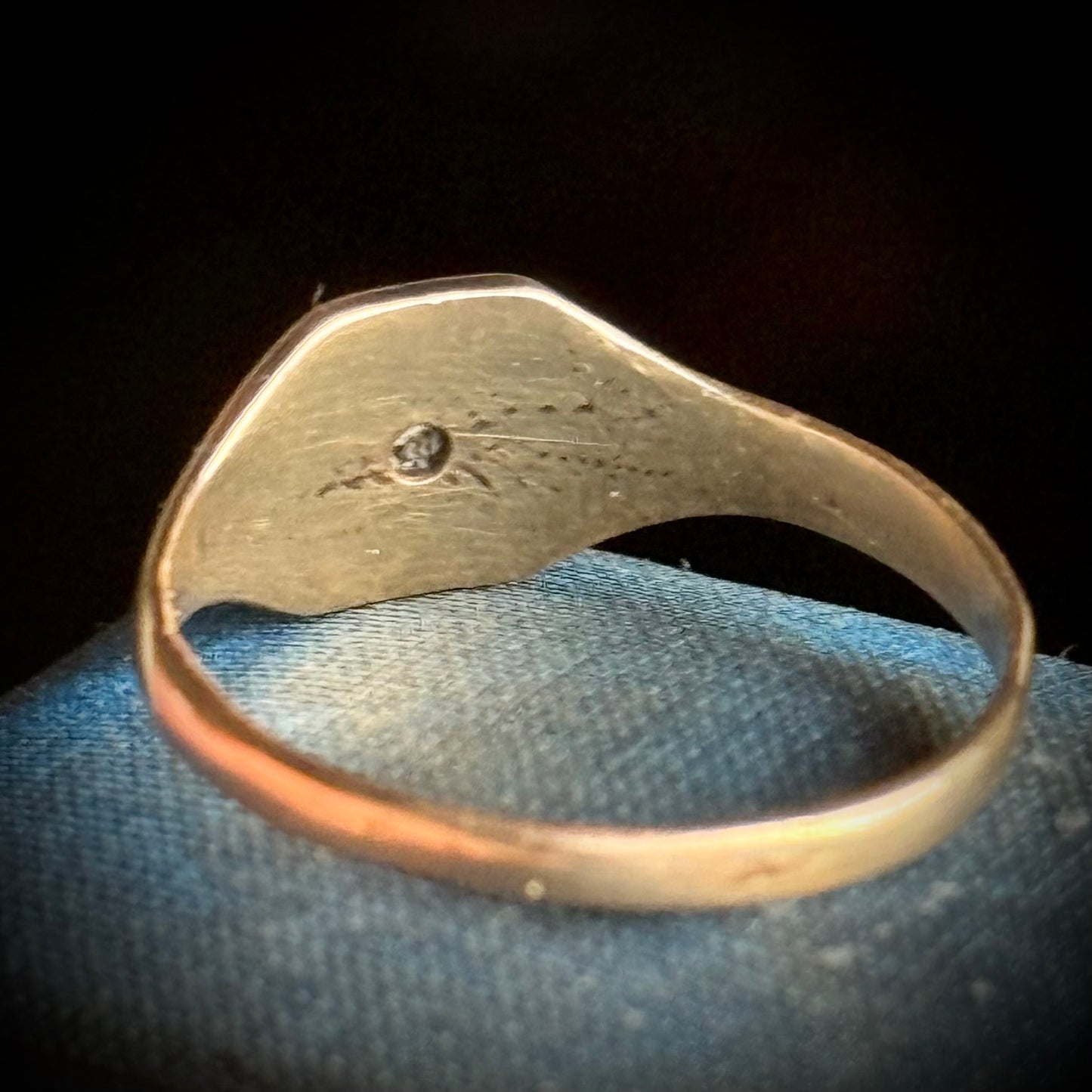 Vintage Diamond Signet Ring; Circa 1947