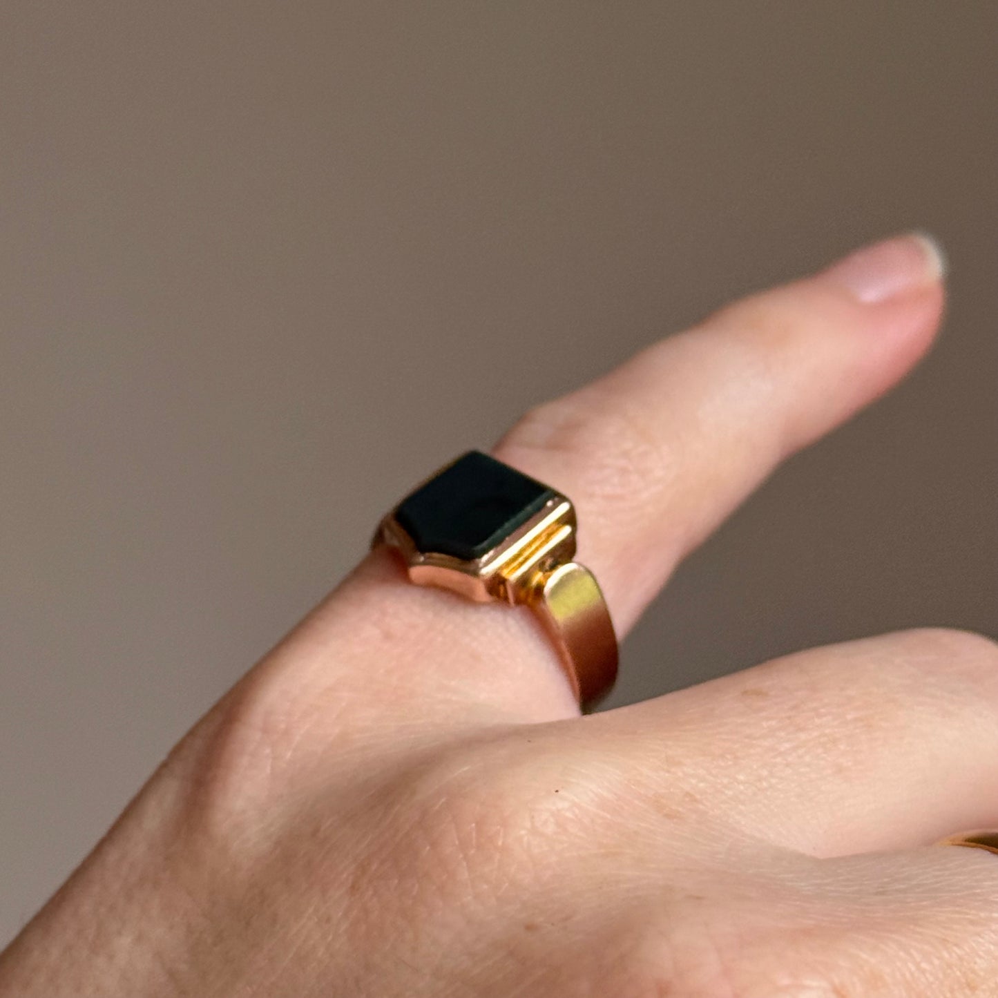 Antique Victorian Bloodstone Signet Ring in 9 Carat Rose Gold; Circa 1899